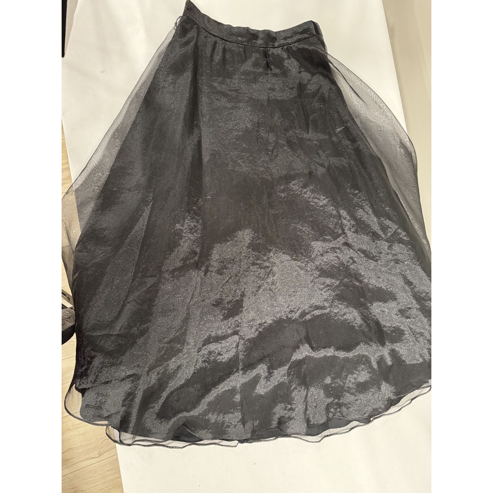 Other Vintage Whimsigoth Maxi Skirt Sheer Black Organza Goth 14 Size 36" / US 14 / IT 50 - 10 Thumbnail