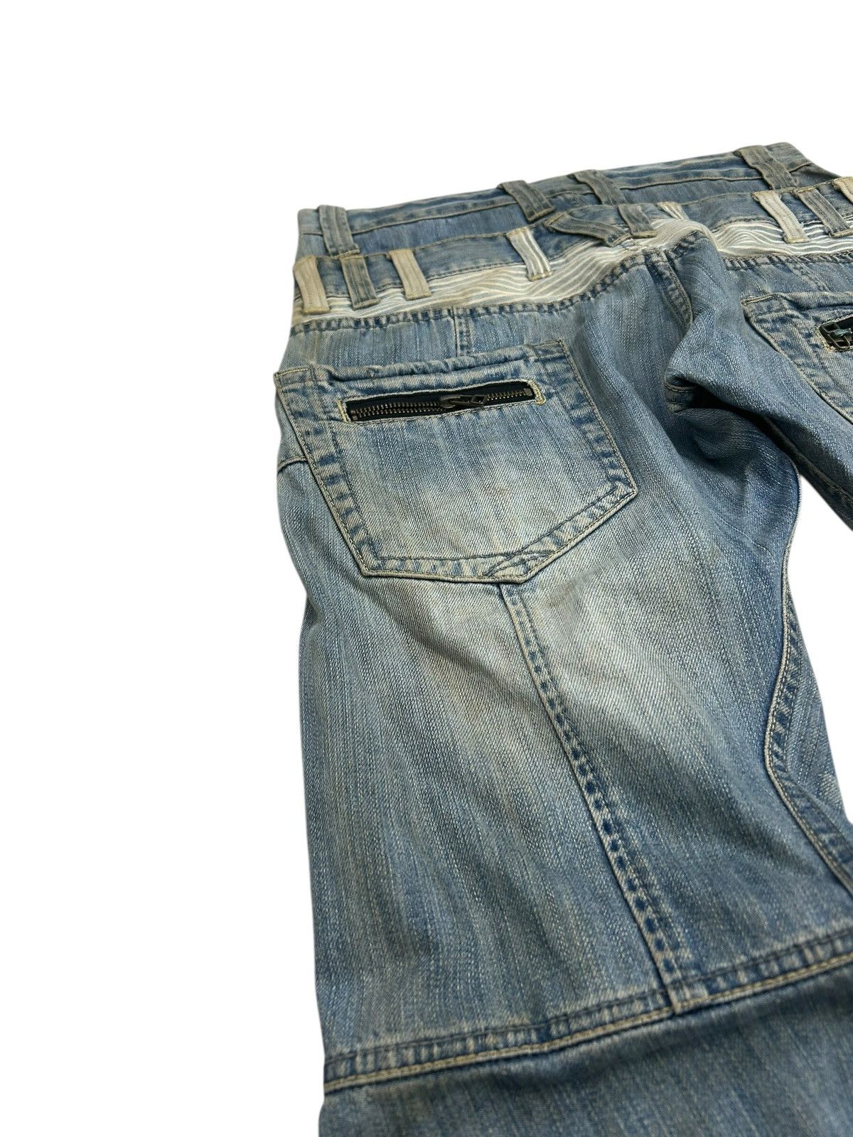 Le Grande Bleu (L.G.B.) Dominate Handcrafted Jean Japan Double Waist Dirty Distress Size US 31 - 16 Thumbnail