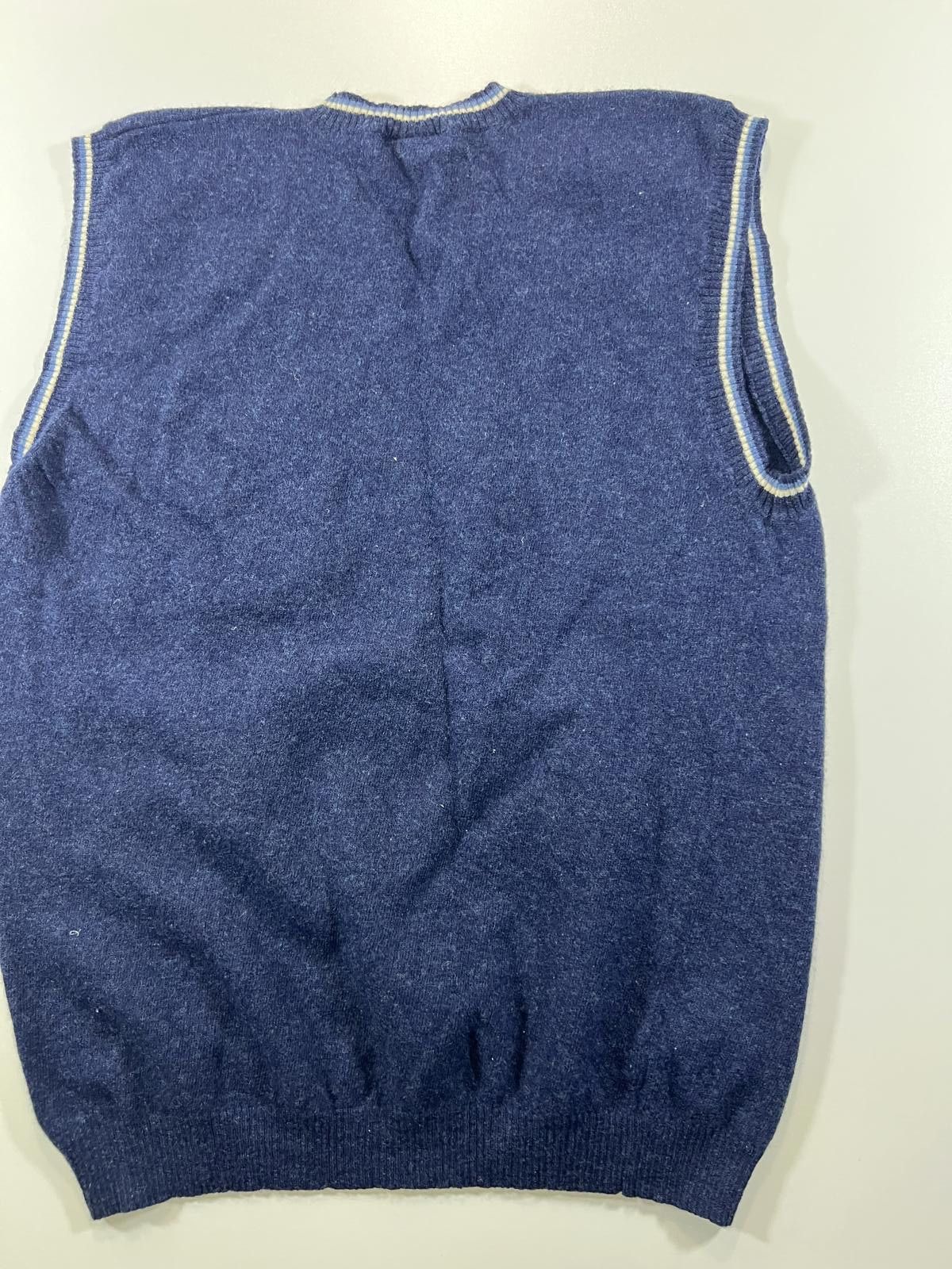 Nike Vintage Nike Blue V-Neck Sleeveless Sweater Vest Size L / US 10 / IT 46 - 6 Thumbnail
