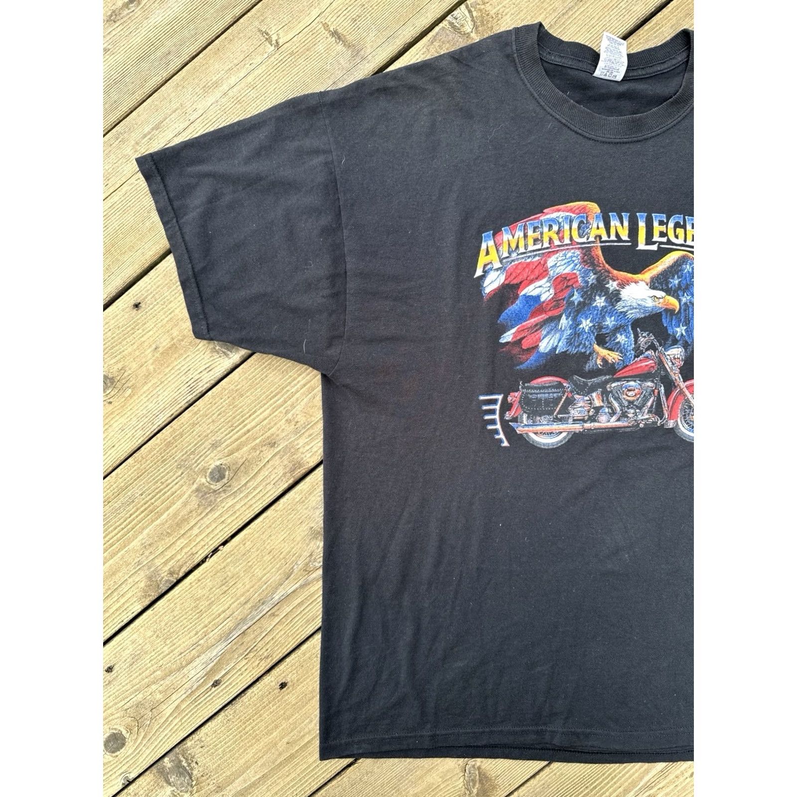 Jerzees VINTAGE Y2K Wolf Eagle Biker T Shirt American Legends Motorcycle 2XL Men Size US XXL / EU 58 / 5 - 2 Thumbnail