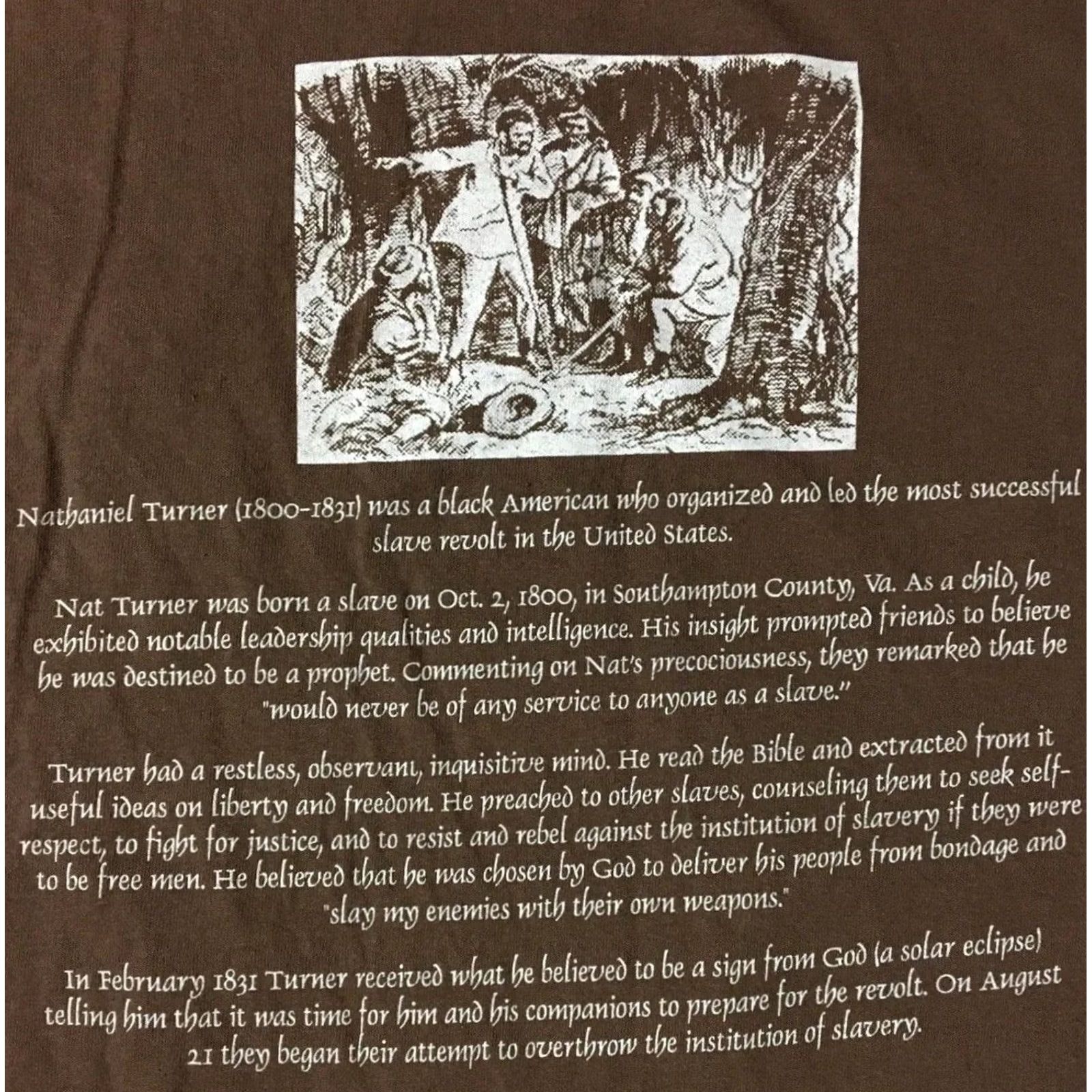 Vintage VINTAGE Nat Turner Slave Revolt Shirt 2XL Brown Cotton MLK 90s Civil Rights Nike Shirt Mens Size US XXL / EU 58 / 5 - 4 Thumbnail