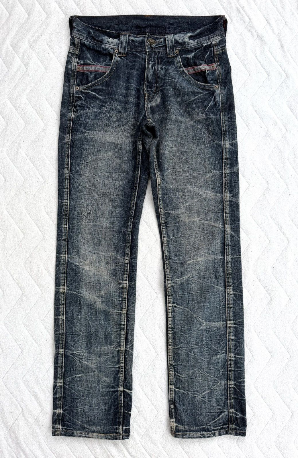 Japanese Brand Japanese Denim Distressed Faded Jeans Indigo Vintage Wash Size US 32 / EU 48 - 4 Thumbnail