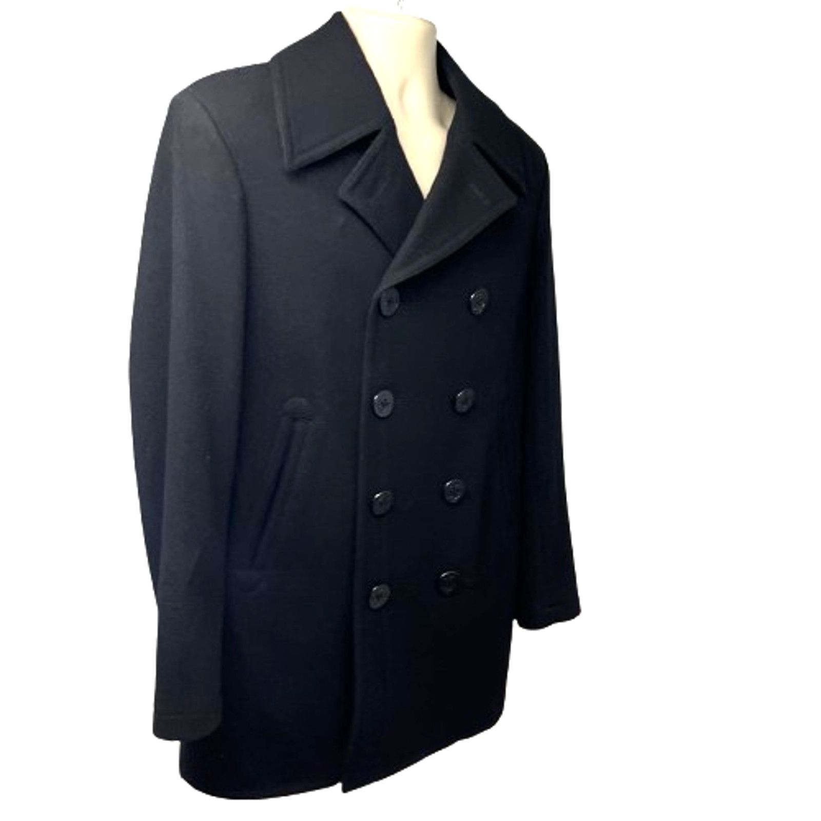 Brooks Brothers Brooks Brothers Black Wool Button Up Peacoat Medium Pockets Size US M / EU 48-50 / 2 - 3 Thumbnail