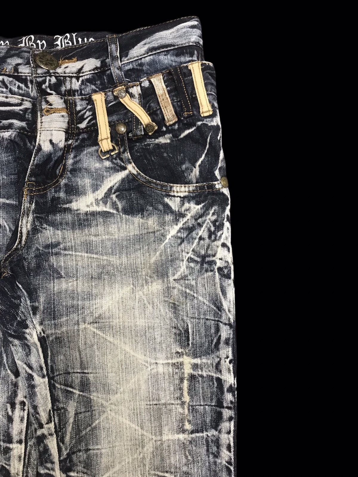 Seditionaries 💥DOUBLE WAIST💥BLOW BY BLUE CRAZY FADES SLIM DENIM F309 Size US 29 - 3 Thumbnail