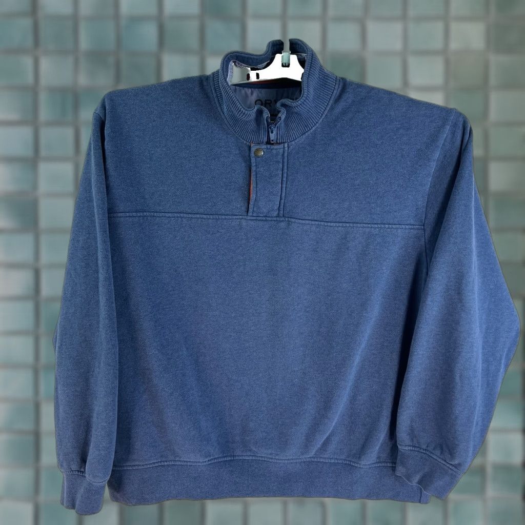 Orvis Orvis 1/4 Zip High Neck Sweatshirt Mens 2XL Blue Long Sleeve Cotton Blend Shirt Size US XXL / EU 58 / 5 - 1 Thumbnail