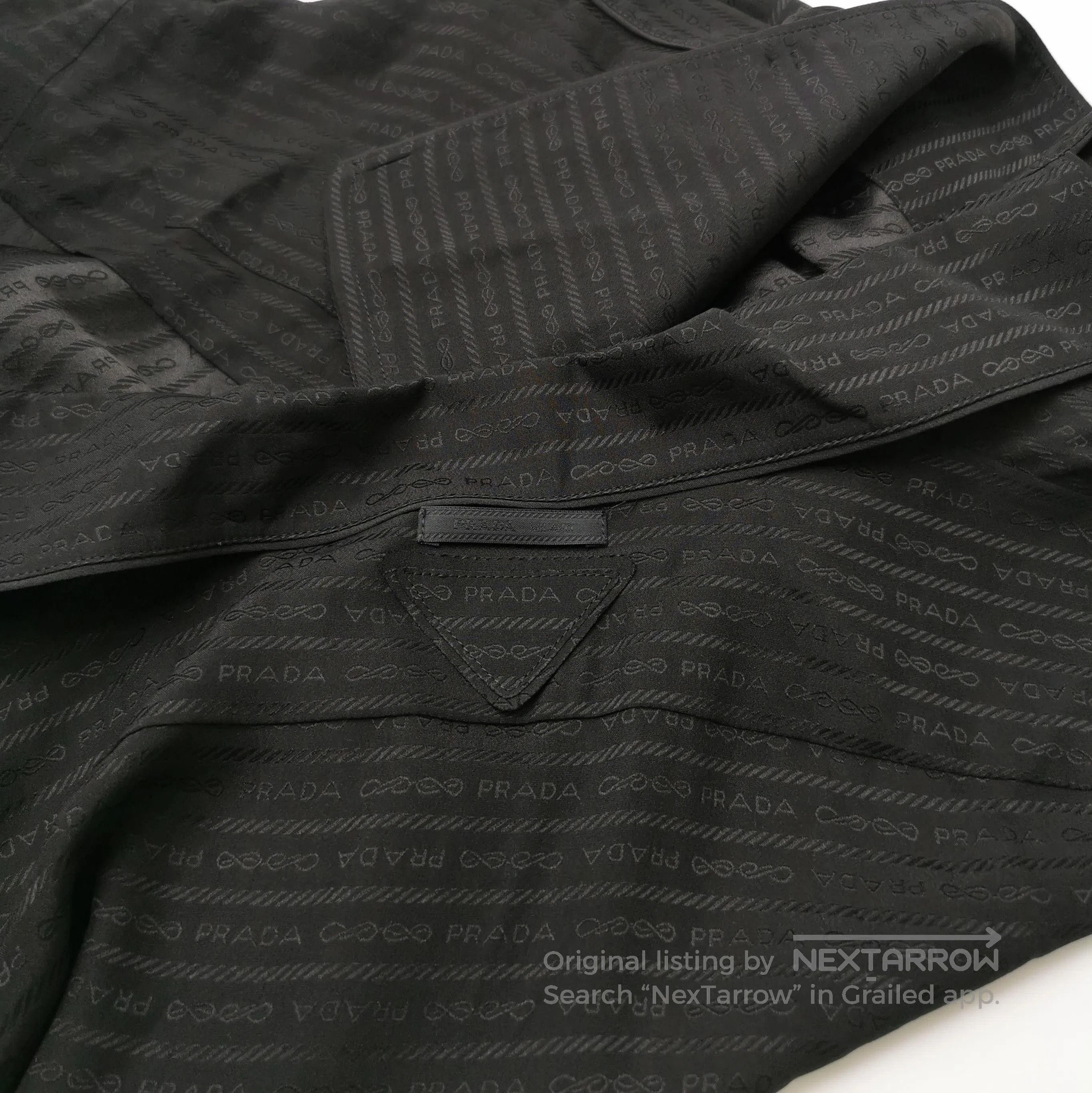Prada Prada Black Silk Letter Print Long Sleeve Set . Size S / US 4 / IT 40 - 1 Thumbnail