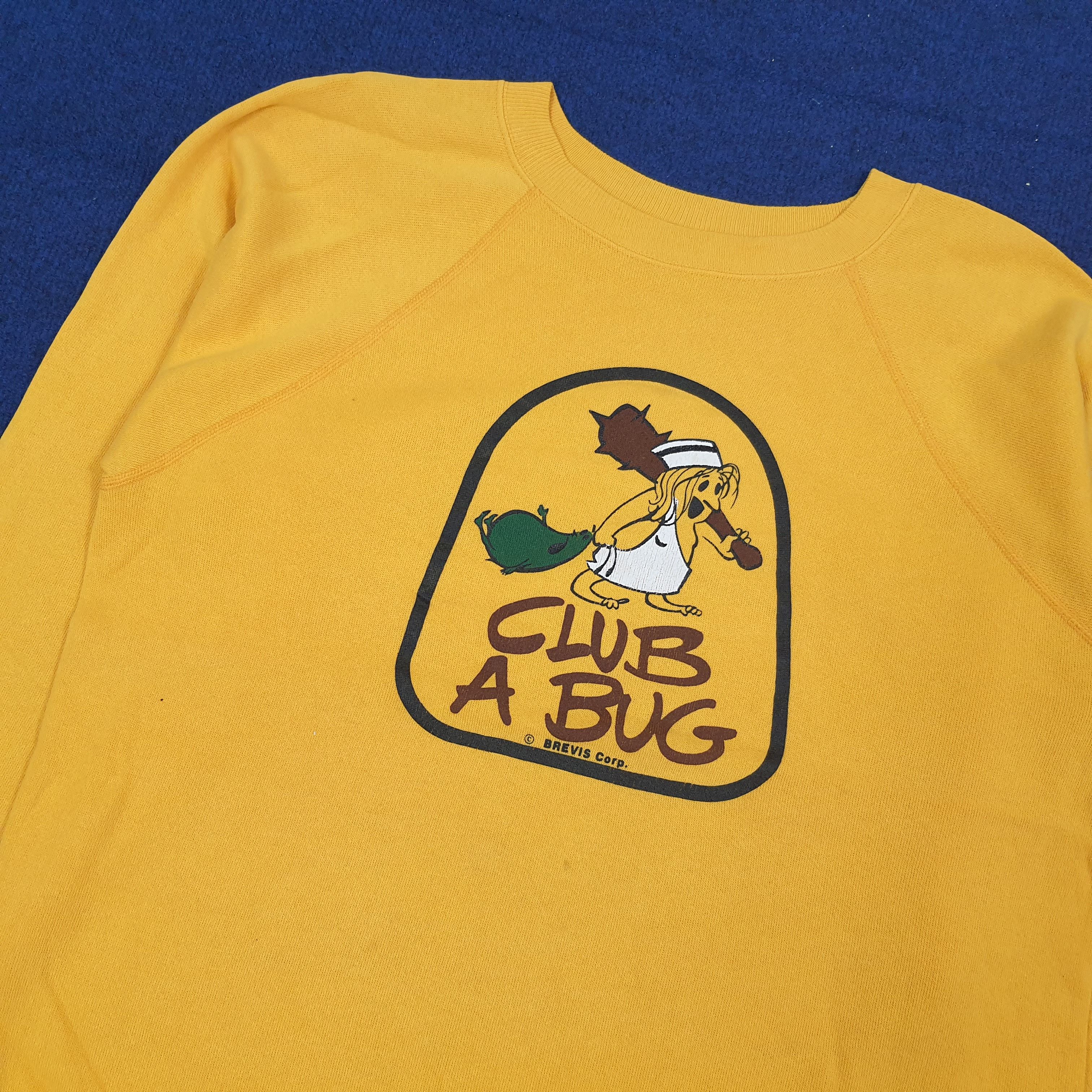 Hanes Vintage 80s "Club A Bug" Brevis Corp Promo Sweatshirt C278N5 Size US M / EU 48-50 / 2 - 2 Thumbnail
