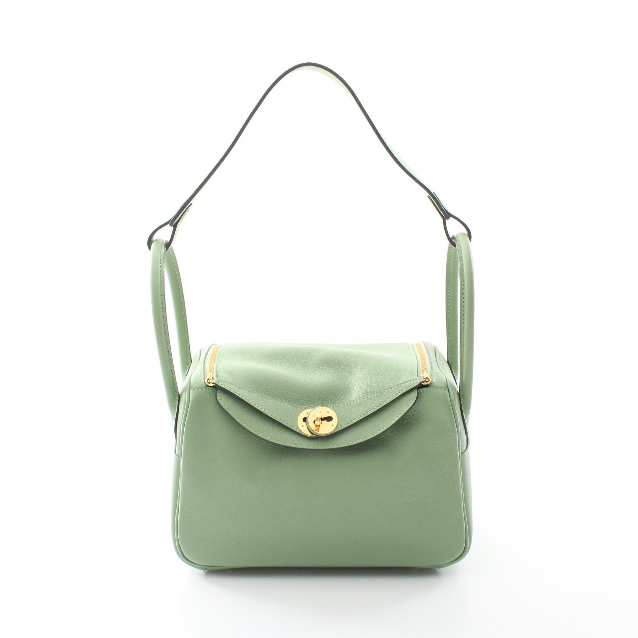 Hermes Hermes Lindy 26 Veil Cricket Shoulder Bag Evercolor Light Green Gold Hardware B Stamp Size ONE SIZE - 1 Thumbnail