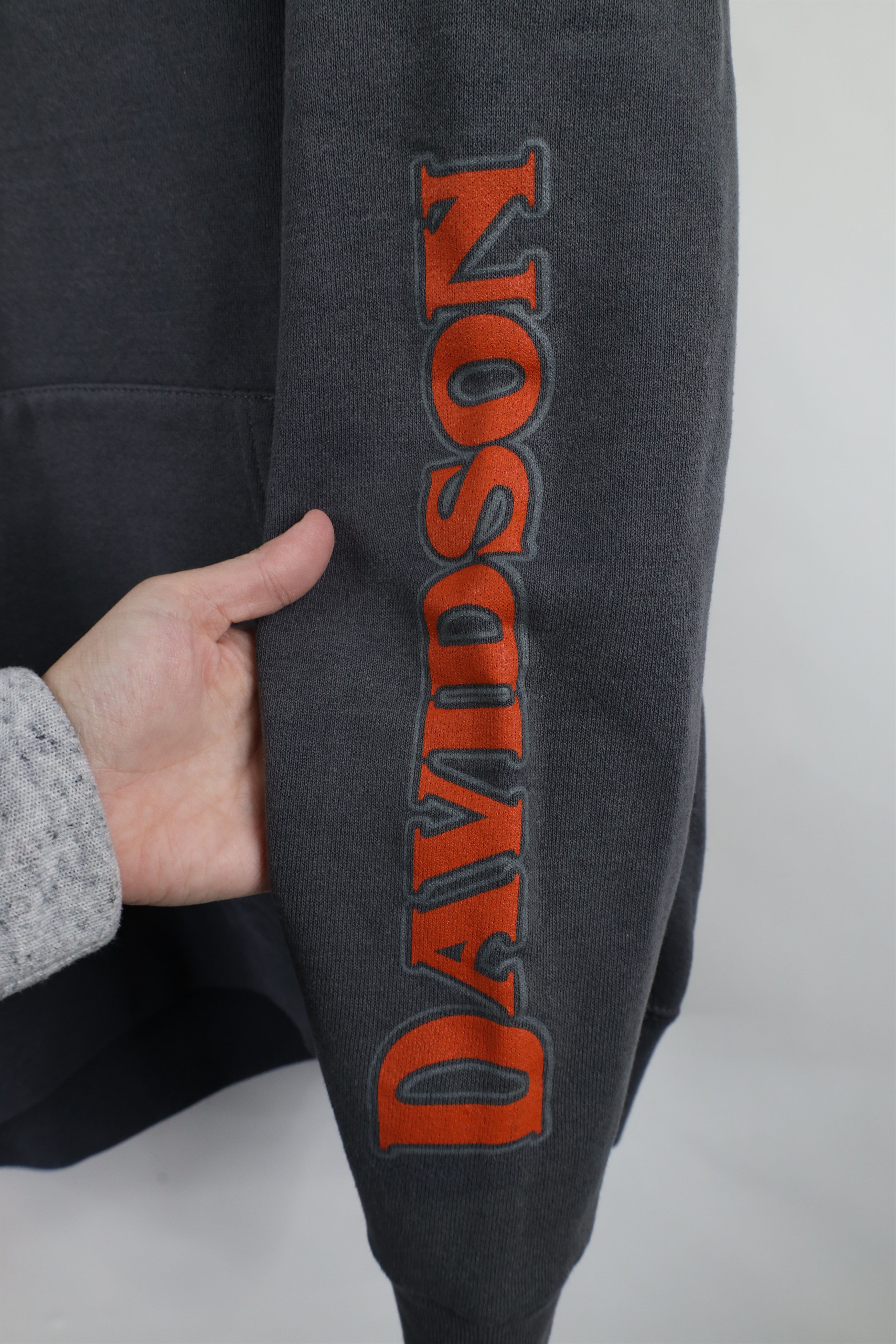 Harley Davidson × Vintage Vintage Y2K Harley Davidson Spell Out Hoodie Sweatshirt Gray Size US XL / EU 56 / 4 - 10 Thumbnail