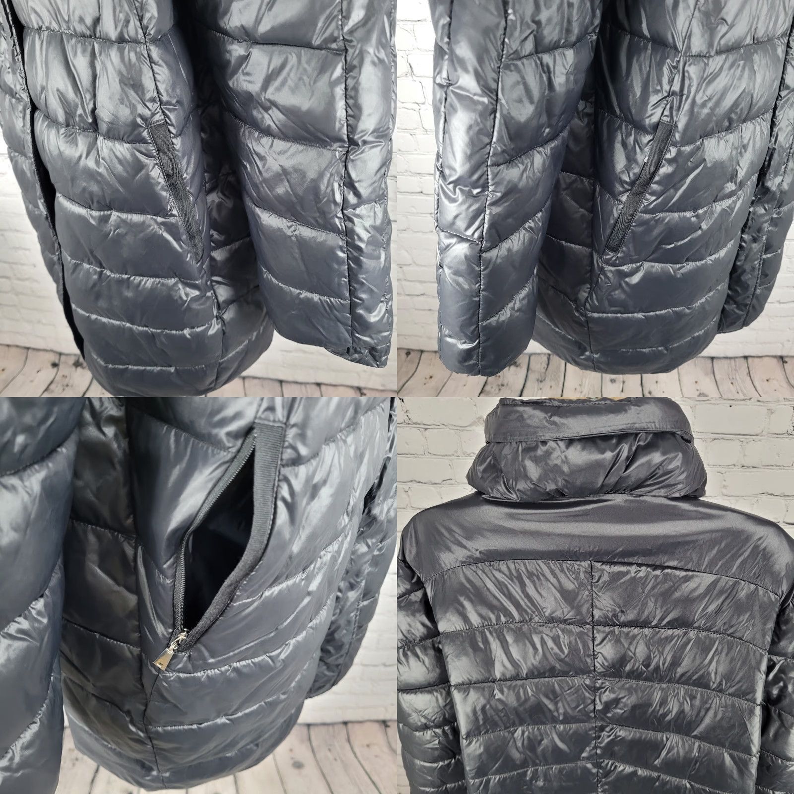 Vintage Luisa Viola Black Quilted Imbottito Full Zip & Snap Jacket Italy Made US Size 14 Size XL / US 12-14 / IT 48-50 - 8 Thumbnail