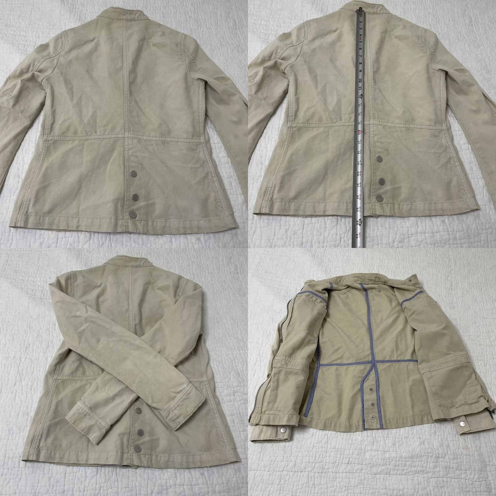 Free People Free People Military Jacket Womens Size S Khaki Tan Cargo Boho Utility Military Style Army Pockets Short Jacket Beig e Beige (adjusted for clarity) Size S / US 4 / IT 40 - 8 Thumbnail