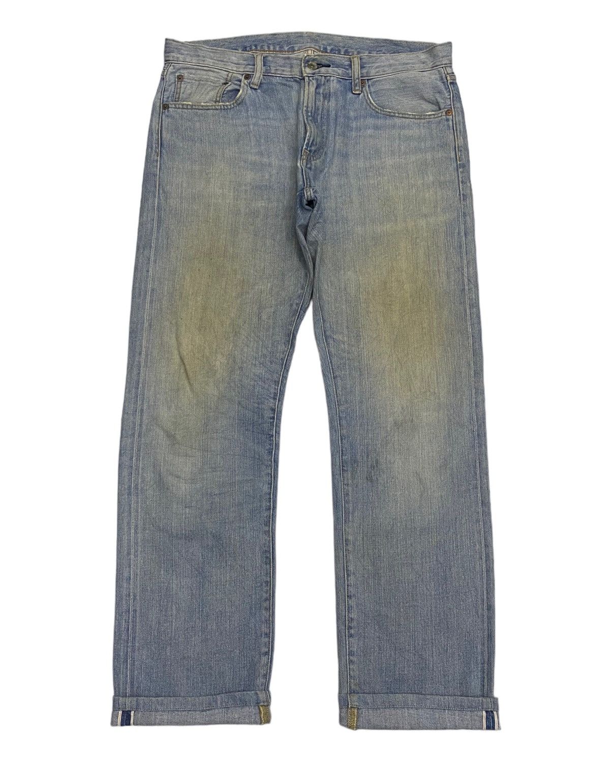 image of Distressed Denim x Undercover Vintage Uniqlo Japan Selvedge Distressed Undercover Style in Blue (Si