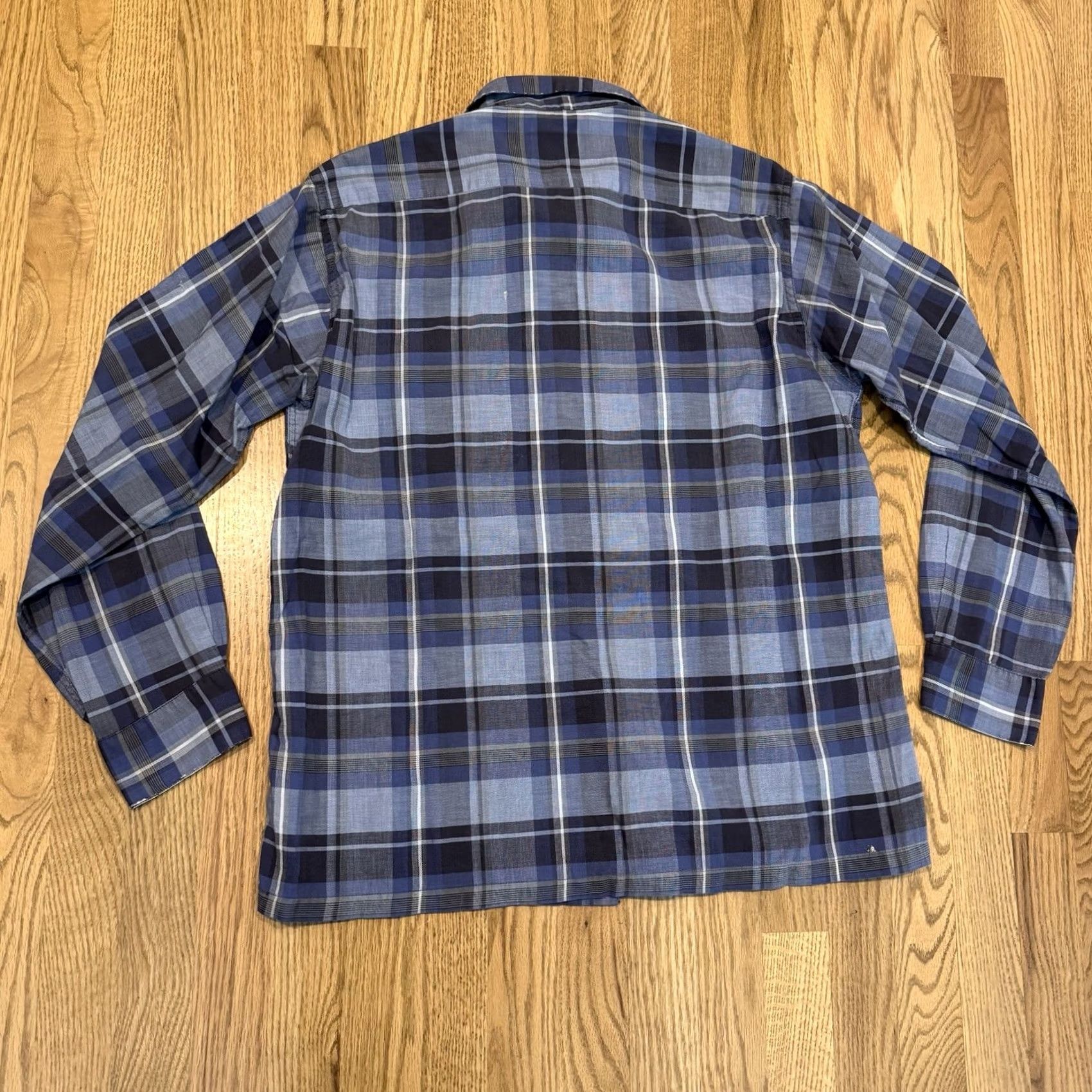 Arrow VINTAGE Arrow Loop Collar Shirt Men’s M Blue Plaid Rockabilly Vtg Size US M / EU 48-50 / 2 - 2 Thumbnail