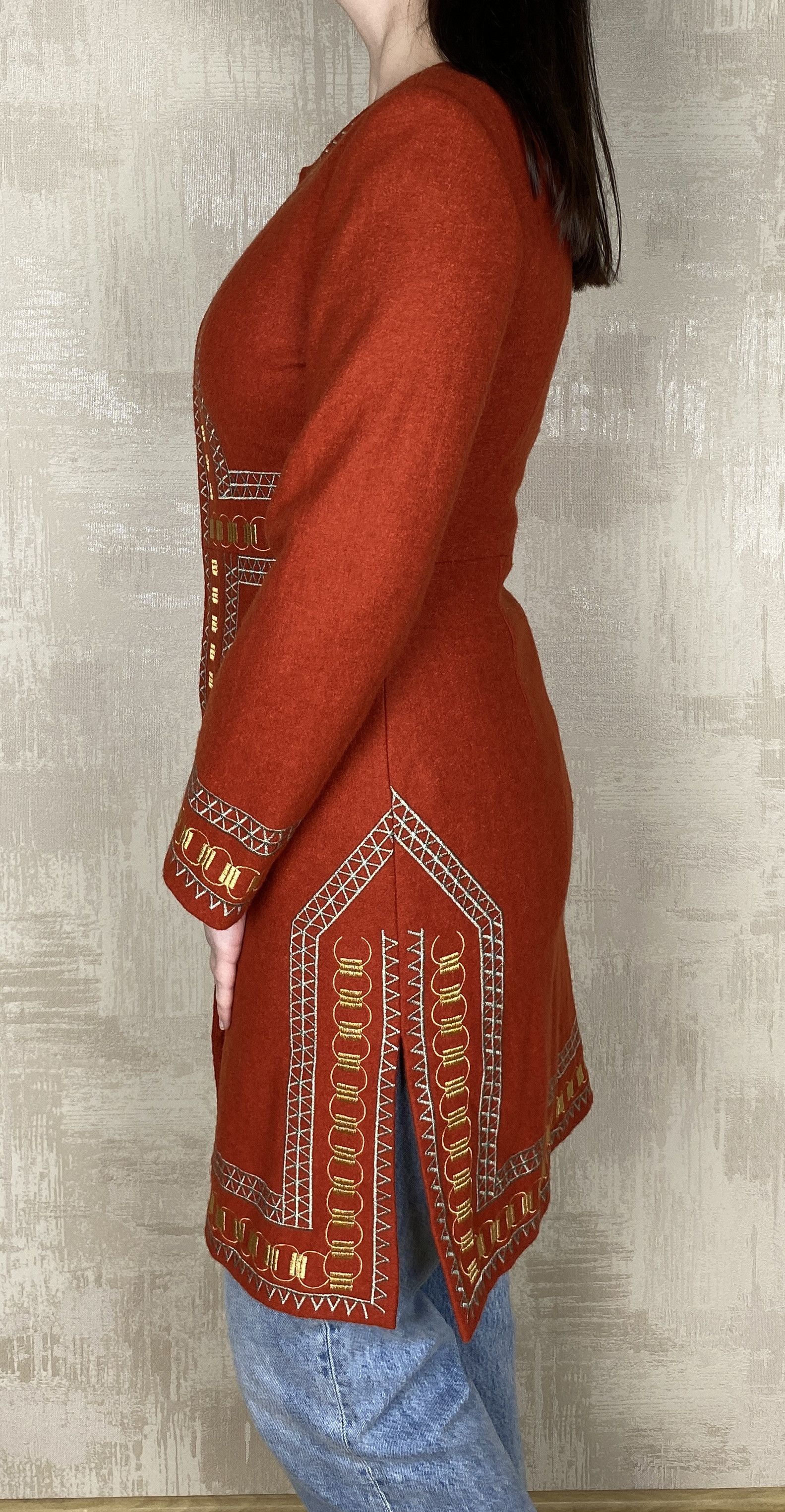 Anna Sui Anna Sui Wool Orange Bohemian Embroidered Details Coat Size M / US 6-8 / IT 42-44 - 3 Thumbnail