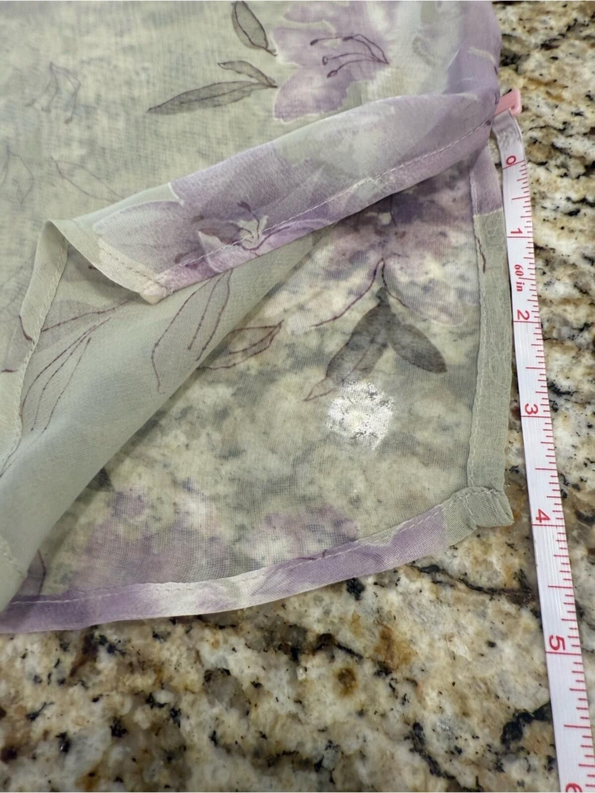Industry of All Nations Notations sheer floral button blouse green purple white SM Size S / US 4 / IT 40 - 10 Thumbnail