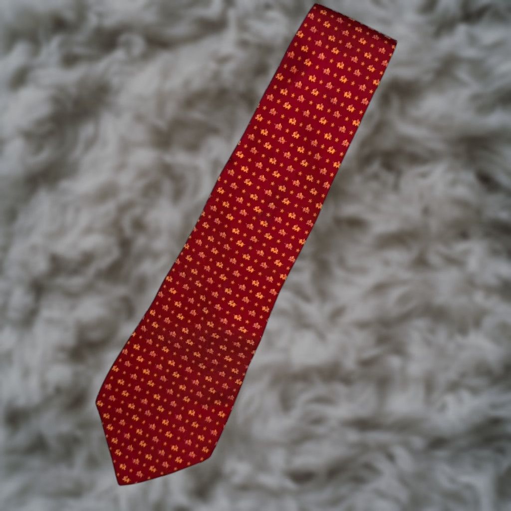 Salvatore Ferragamo Salvatore Ferragamo Tie Men 100% Silk Red Elephants Italy Vintage No Size ONE SIZE - 1 Thumbnail