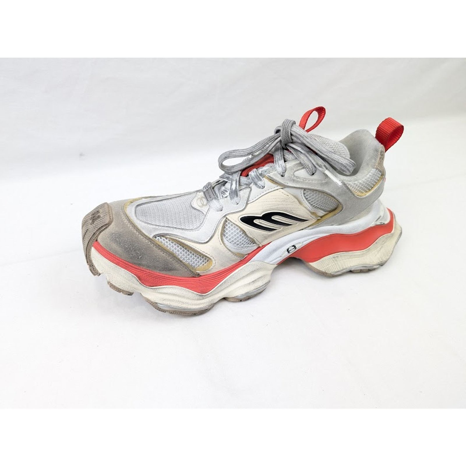 Balenciaga o1rshd1 Cargo Suede Low-Top Sneakers in Beige/Grey/Red Size US 12 / EU 45 - 7 Thumbnail