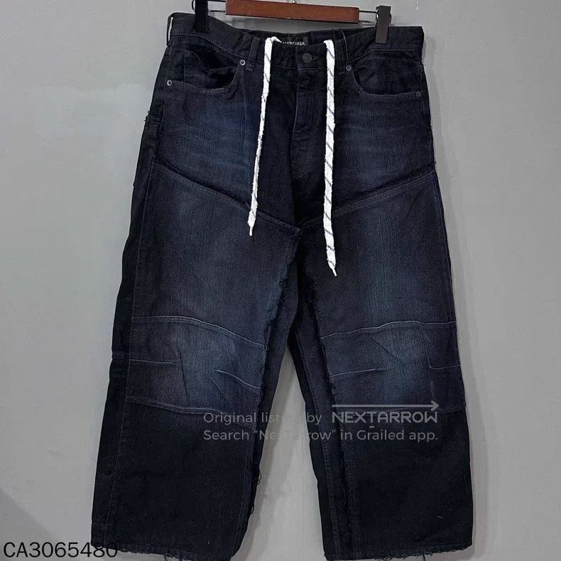 Balenciaga Balenciaga size S Distressed Deep Blue Lumberjack Denim Pa Size US 27 - 1 Thumbnail