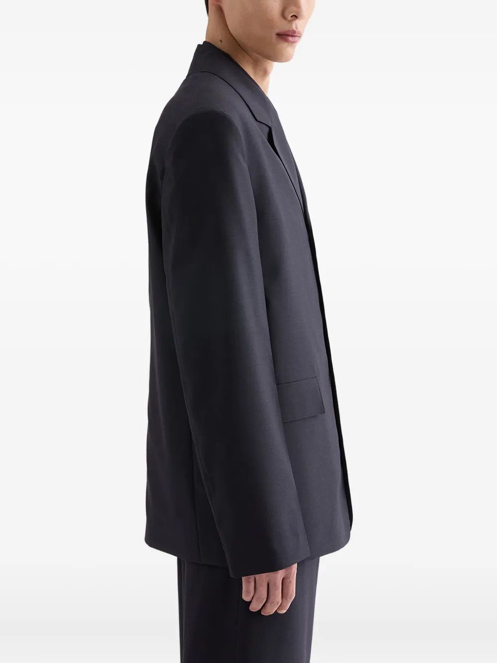 Jil Sander o1loc1c0426 Wool Twill Jacket in Dark Blue Size US XL / EU 56 / 4 - 2 Thumbnail