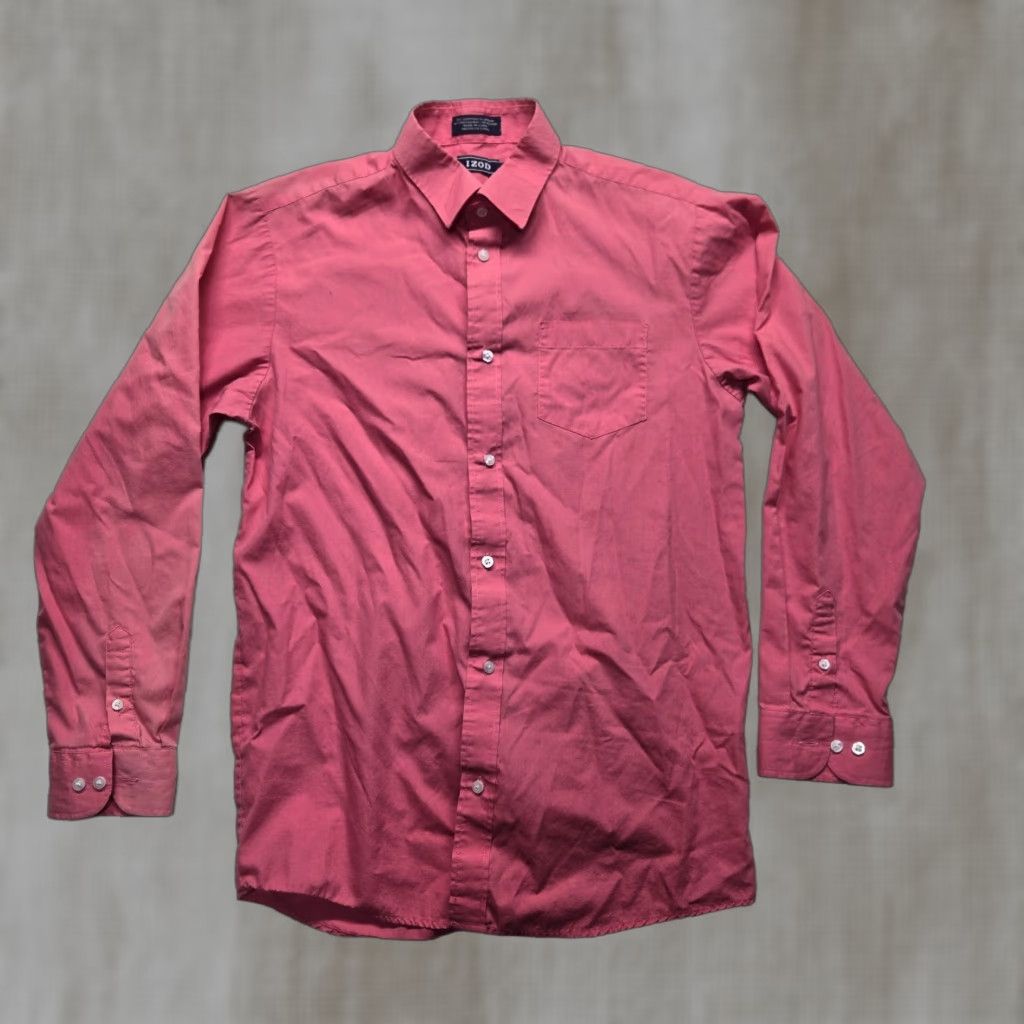 Izod IZod Shirt Men Adult 20 Pink Long Sleeve Button-Up Collared 20 Big & Tall Cotton Polyester Casual Colorful Size US XXL / EU 58 / 5 - 1 Thumbnail