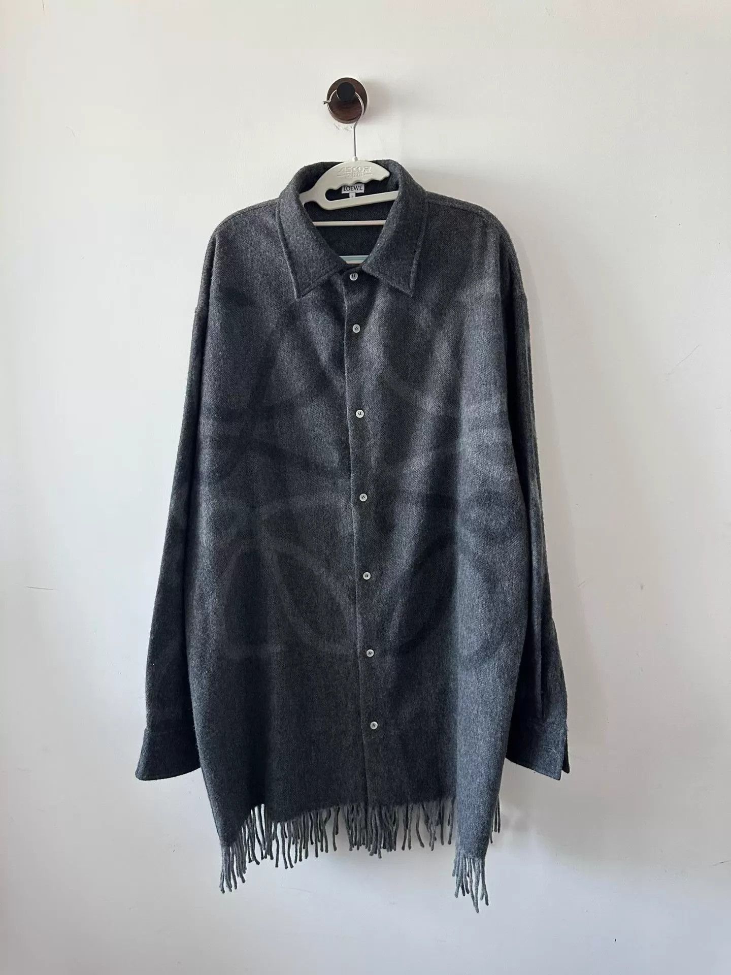 Loewe Black Fringe-Hem Long Sleeve Button-Up Shirt Size US XXS / EU 40 - 1 Thumbnail