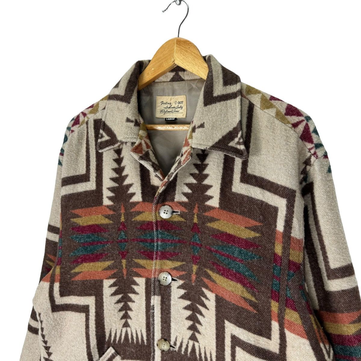 HOMME BOY CO. × Native 🌟C-BOY NATIVE NAVAJO BUTTON JACKET LIKE PENDLETON Size US L / EU 52-54 / 3 - 4 Thumbnail
