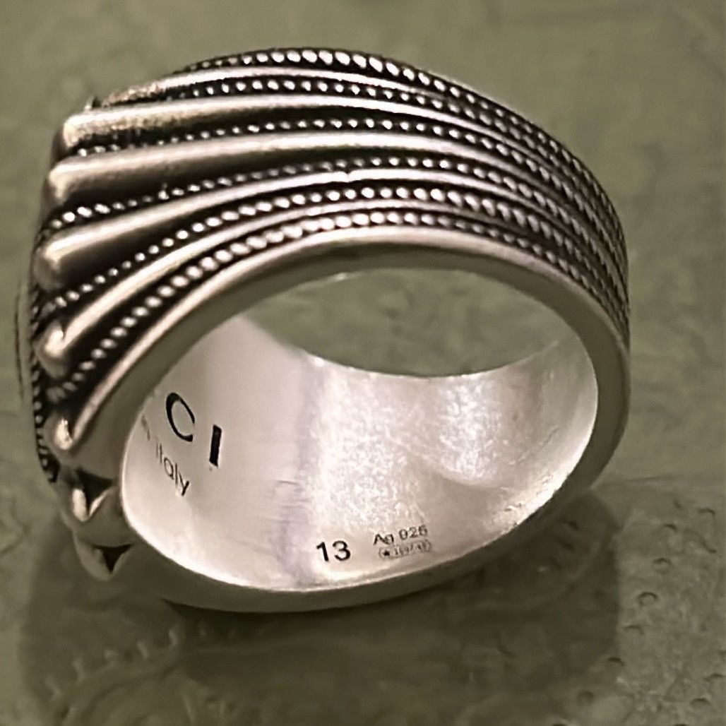 Gucci Gucci Interlocking G 20MM Silver 925 Ring Size ONE SIZE - 3 Thumbnail