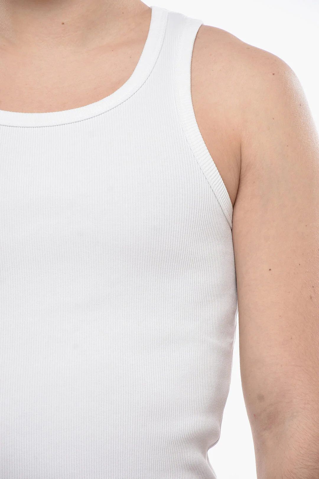 Givenchy og1mm0326 Ribbed Stretch Cotton Tank Top in White Size US S / EU 44-46 / 1 - 3 Thumbnail