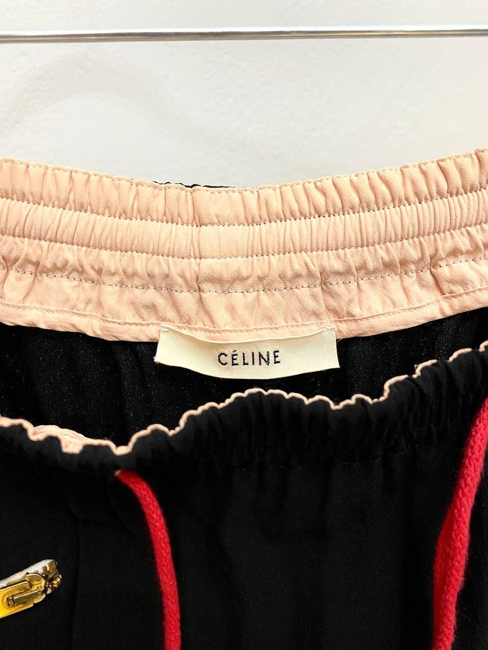 Celine Celine Black Zipper Pockets Drawstring Crepe Mini Skirt Size 26" / US 2 / IT 38 - 5 Thumbnail