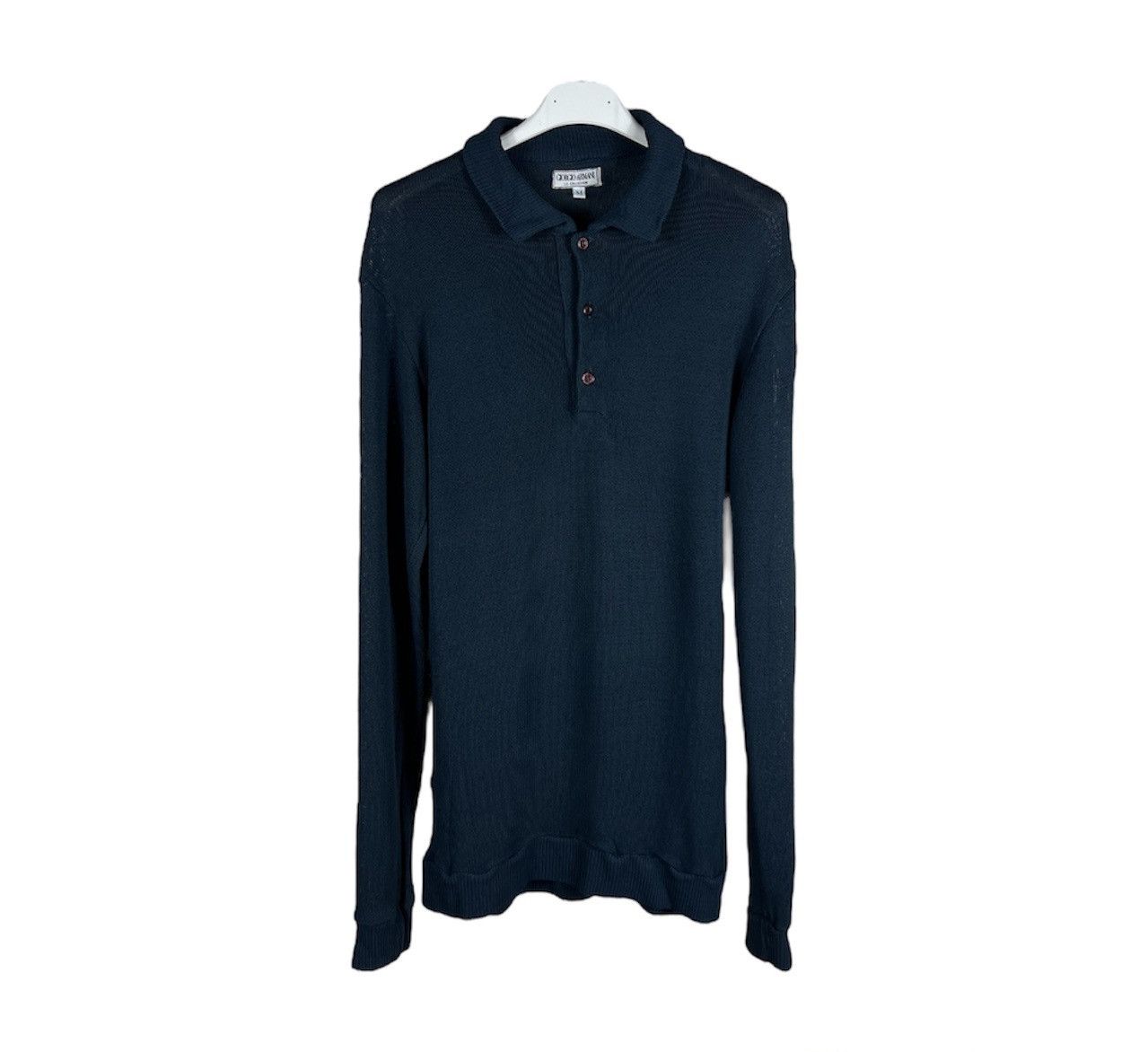 Giorgio Armani Archival Giorgio Armani vintage mesh rayon knit sweater polo Size US M / EU 48-50 / 2 - 1 Thumbnail