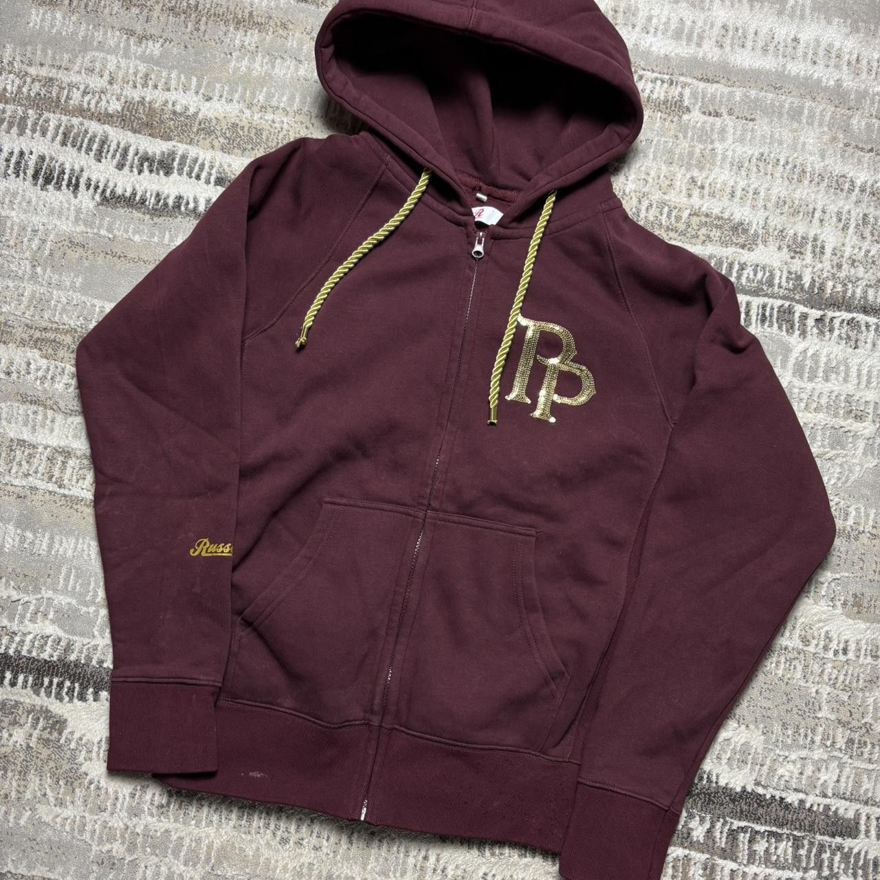 Japanese Brand 00s Embroidered Hoodie Burgundy M Size US M / EU 48-50 / 2 - 3 Thumbnail