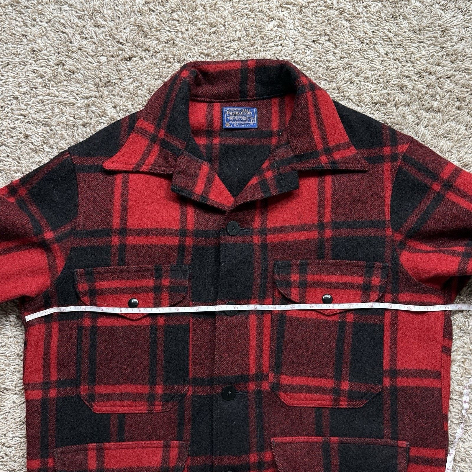 Pendleton × Vintage Vintage Pendleton Buffalo Plaid Wool Mackinaw Red Jacket Size US L / EU 52-54 / 3 - 11 Thumbnail
