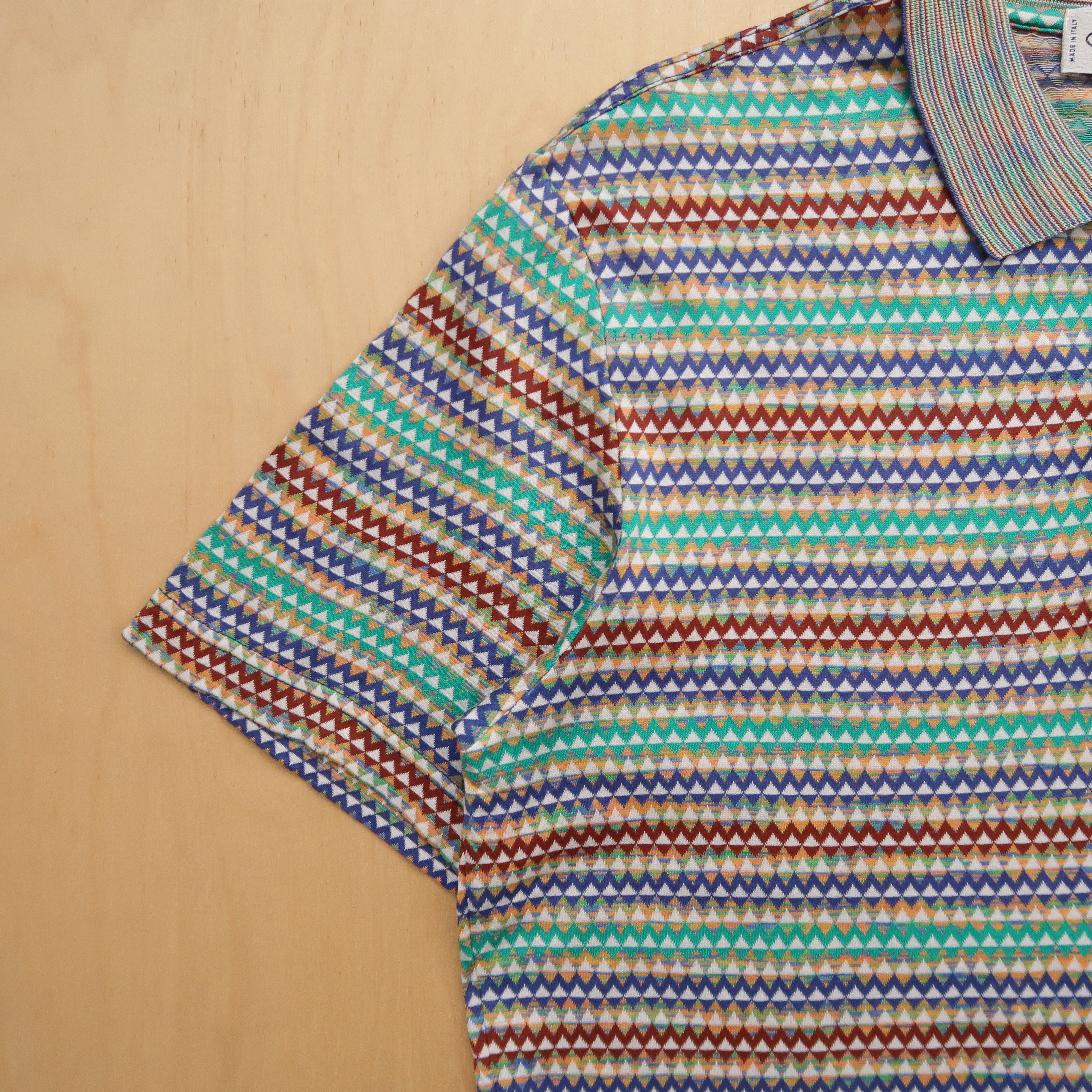 Missoni Vintage 90s Missoni Sport Psychedelic Argyle Polo Shirt Size US S / EU 44-46 / 1 - 8 Thumbnail