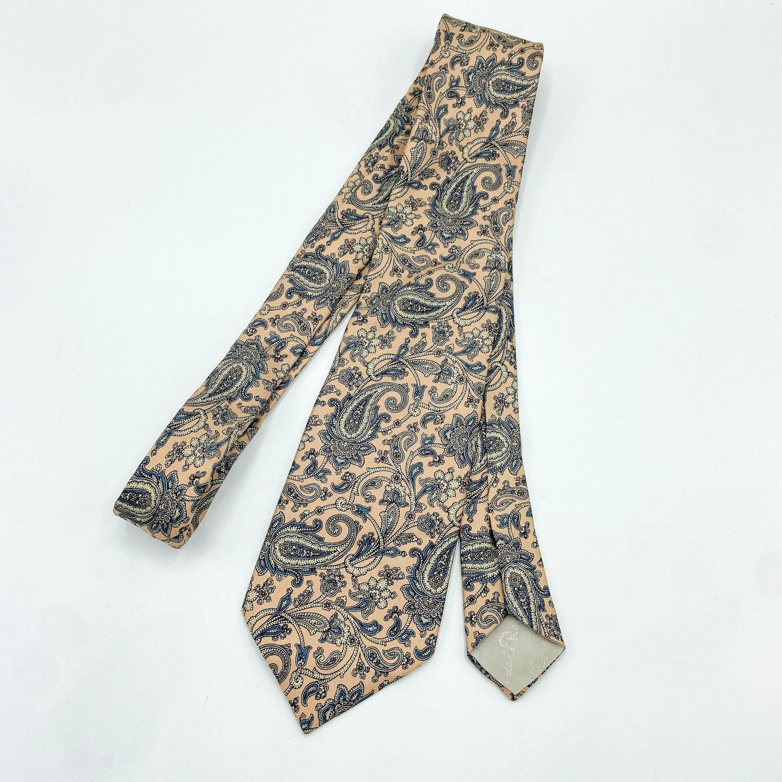Oscar De La Renta Oscar de la Renta Silk Tie Pink Blue Paisley Jacquard Size ONE SIZE - 4 Thumbnail