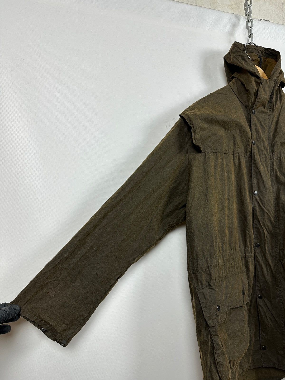 Barbour Vintage Barbour Waxed Durham Olive Green Coat Jacket Size US M / EU 48-50 / 2 - 9 Thumbnail