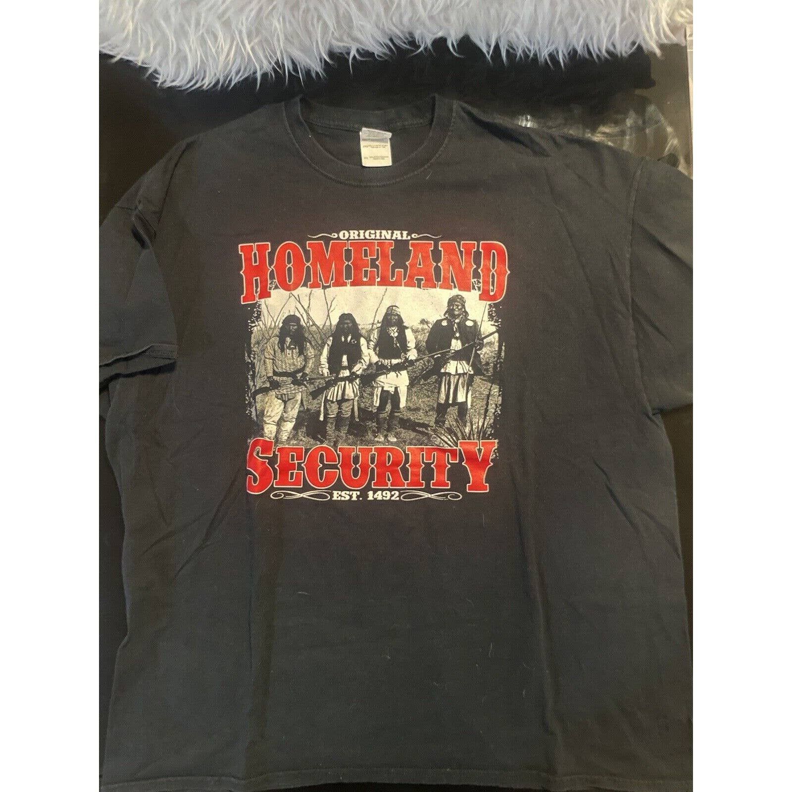 Gildan The Original Homeland Security T Shirt Short Sleeve Native Size US XXL / EU 58 / 5 - 3 Thumbnail
