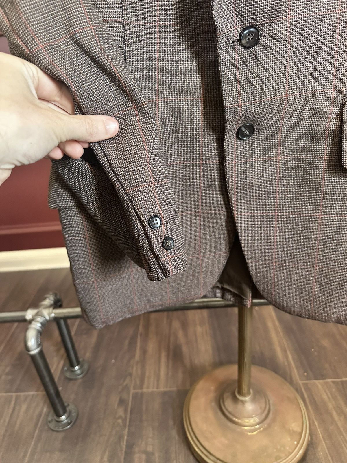 Burton BURTON vintage UK custom tailored check avant garde jacket Size 38R - 6 Thumbnail