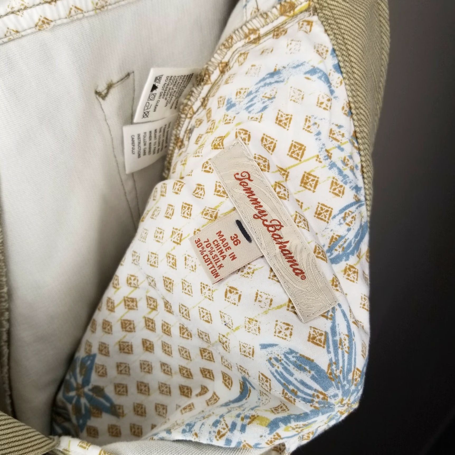 Tommy Bahama TOMMY BAHAMA Dress Pants Mens Beige Silk Cotton Blend Size 36x33 Size US 36 / EU 52 - 4 Thumbnail
