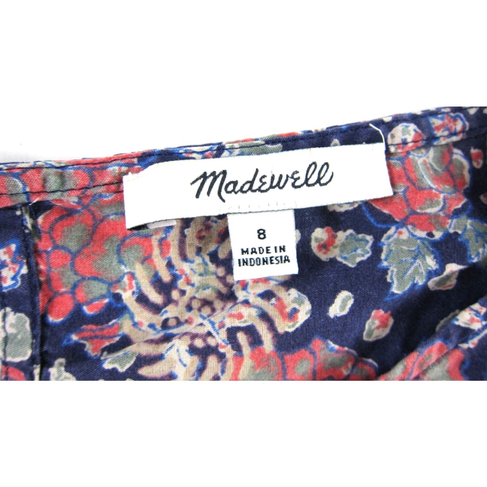 Madewell Madewell Blouse Cap Sleeve 8 Women 100% Cotton Tunic Floral Blue Pink Peasant Size M / US 6-8 / IT 42-44 - 3 Thumbnail