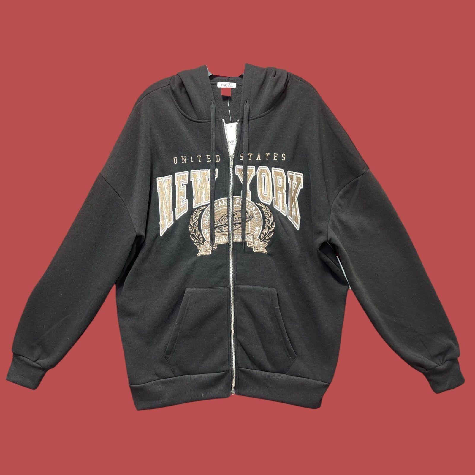 rue21 Rue 21 - Men's Long Sleeve Hooded Sweatshirt - Black - Large Size US L / EU 52-54 / 3 - 1 Thumbnail
