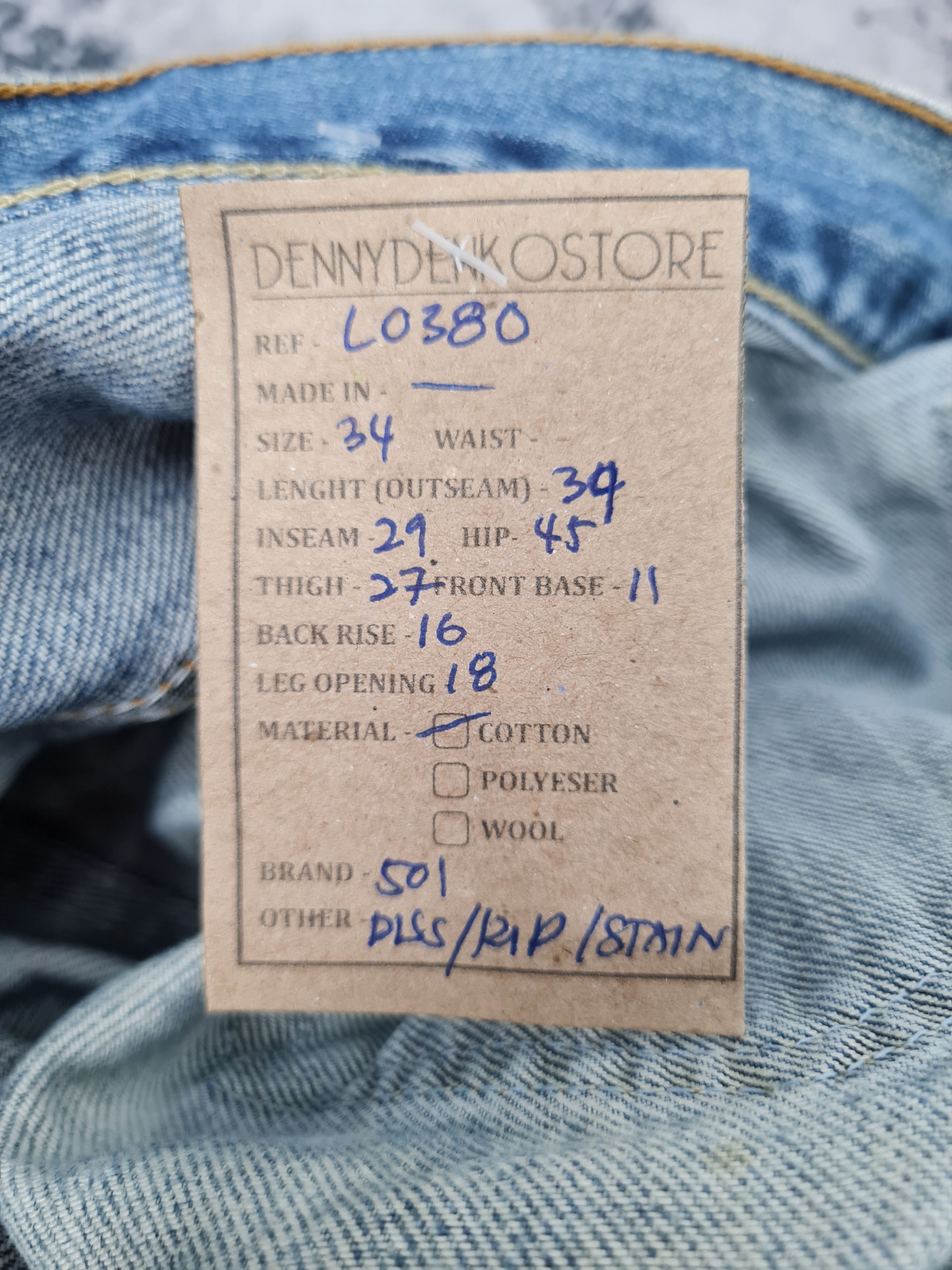 Levi's Vtg LEVIS 501 Distressed Faded Worn Jeans L0380 Size 34X29 Size US 34 / EU 50 - 16 Thumbnail