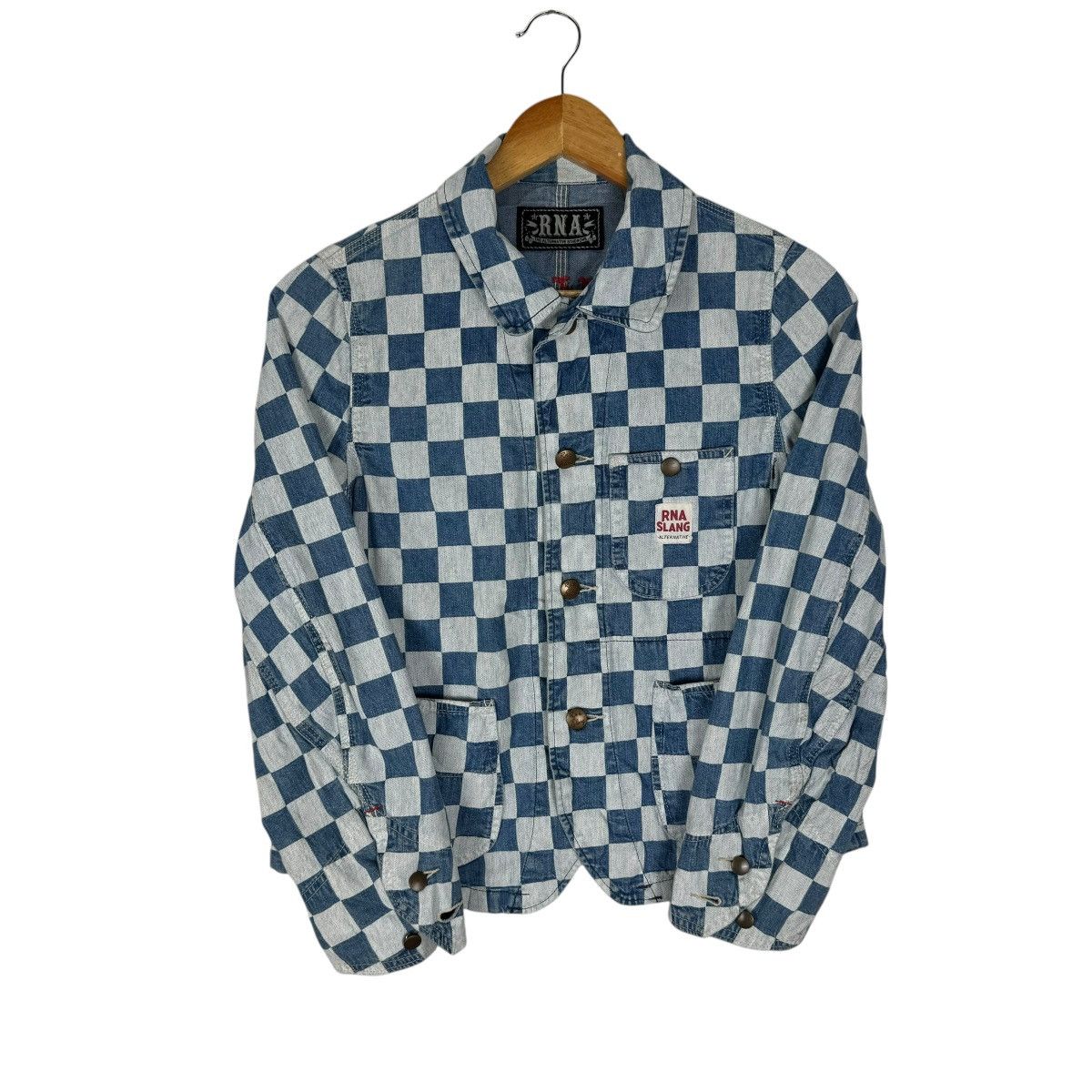 Designer × Japanese Brand ☀️RNA BLUE CHECK DENIM JACKET Size M / US 6-8 / IT 42-44 - 1 Thumbnail