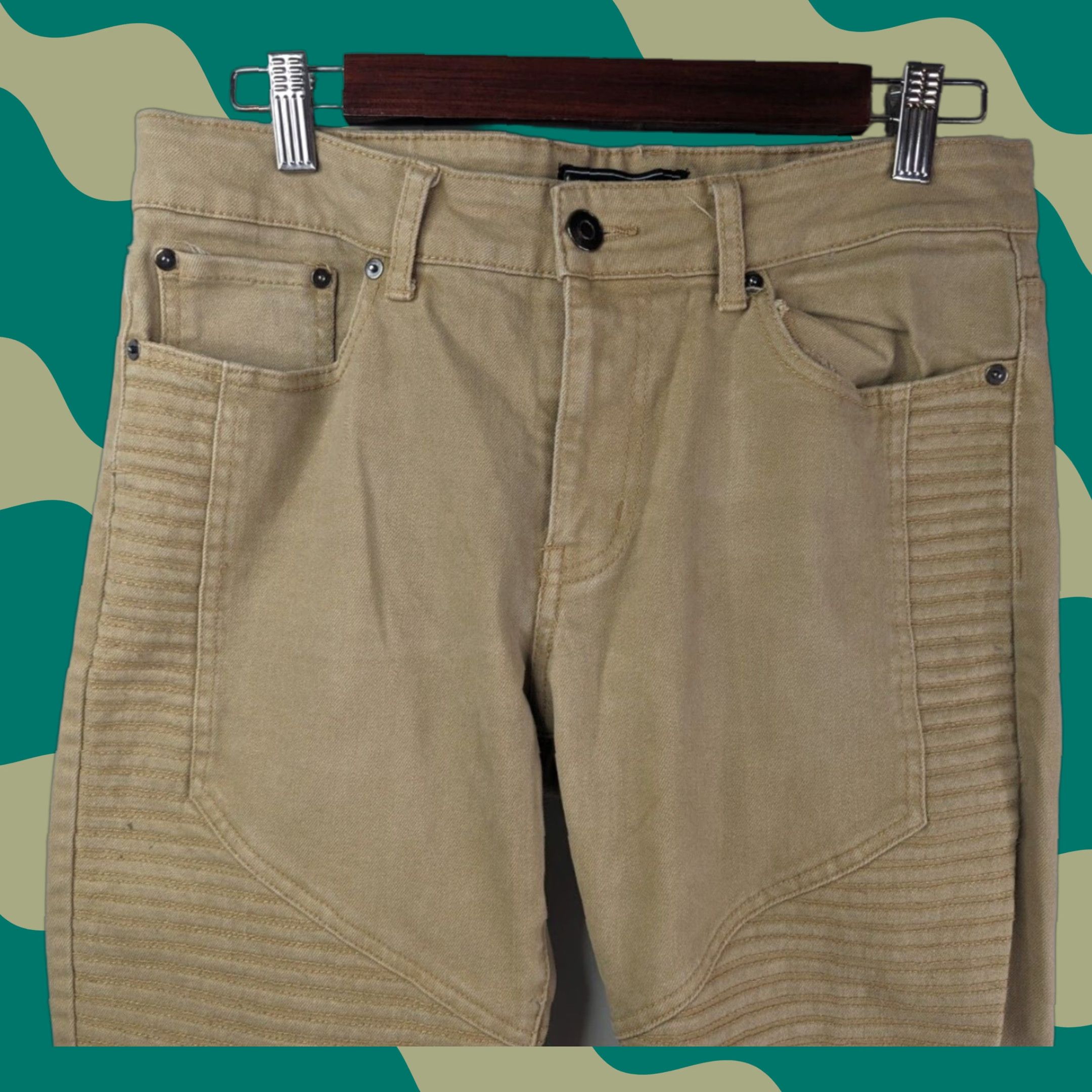 Forever 21 FOREVER 21 Jeans Men Denim Beige Slim Skinny Distressed 5-Pocket Design Beiges Size 32x30 Size US 32 / EU 48 - 1 Thumbnail