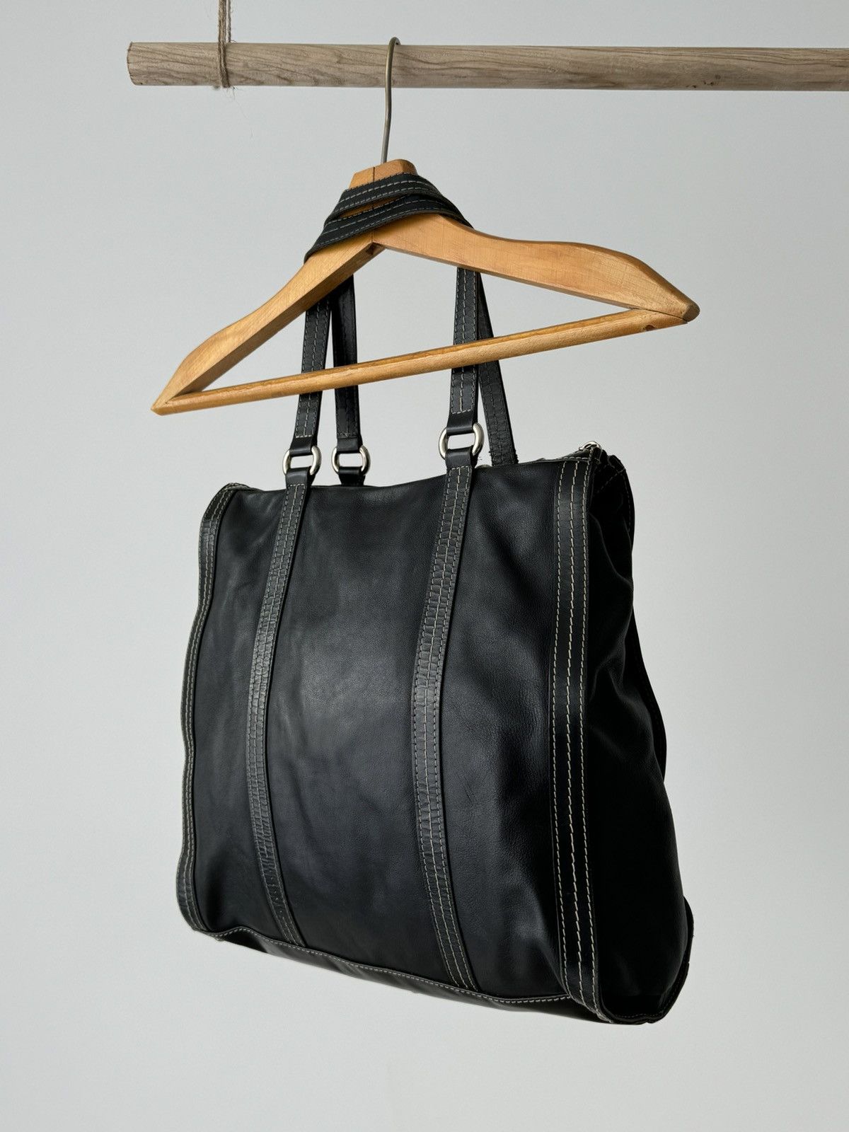 Gucci × Vintage Gucci Duchessa Black Leather Tote Handbag Size ONE SIZE - 6 Thumbnail