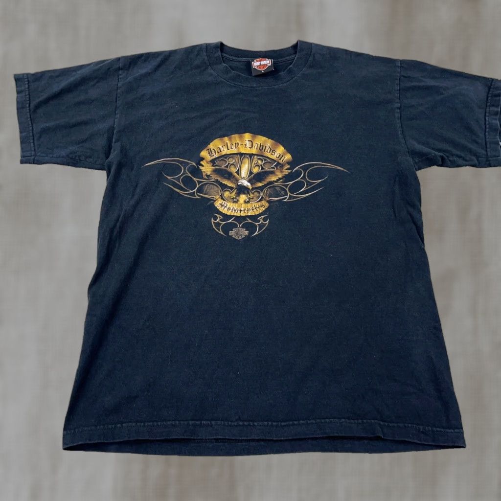 Harley Davidson VINTAGE Harley Davidson T-Shirt Men Large Black 80s Motorcycle Logo Made in USA Size US L / EU 52-54 / 3 - 1 Thumbnail