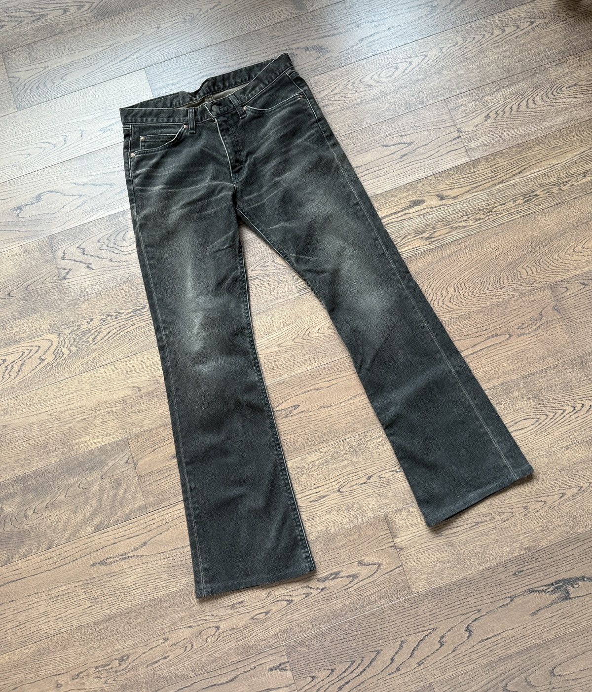 Lee Lee Japan Made Men Vintage Treatment Black Bell Bottom Jeans Size US 31 - 14 Thumbnail