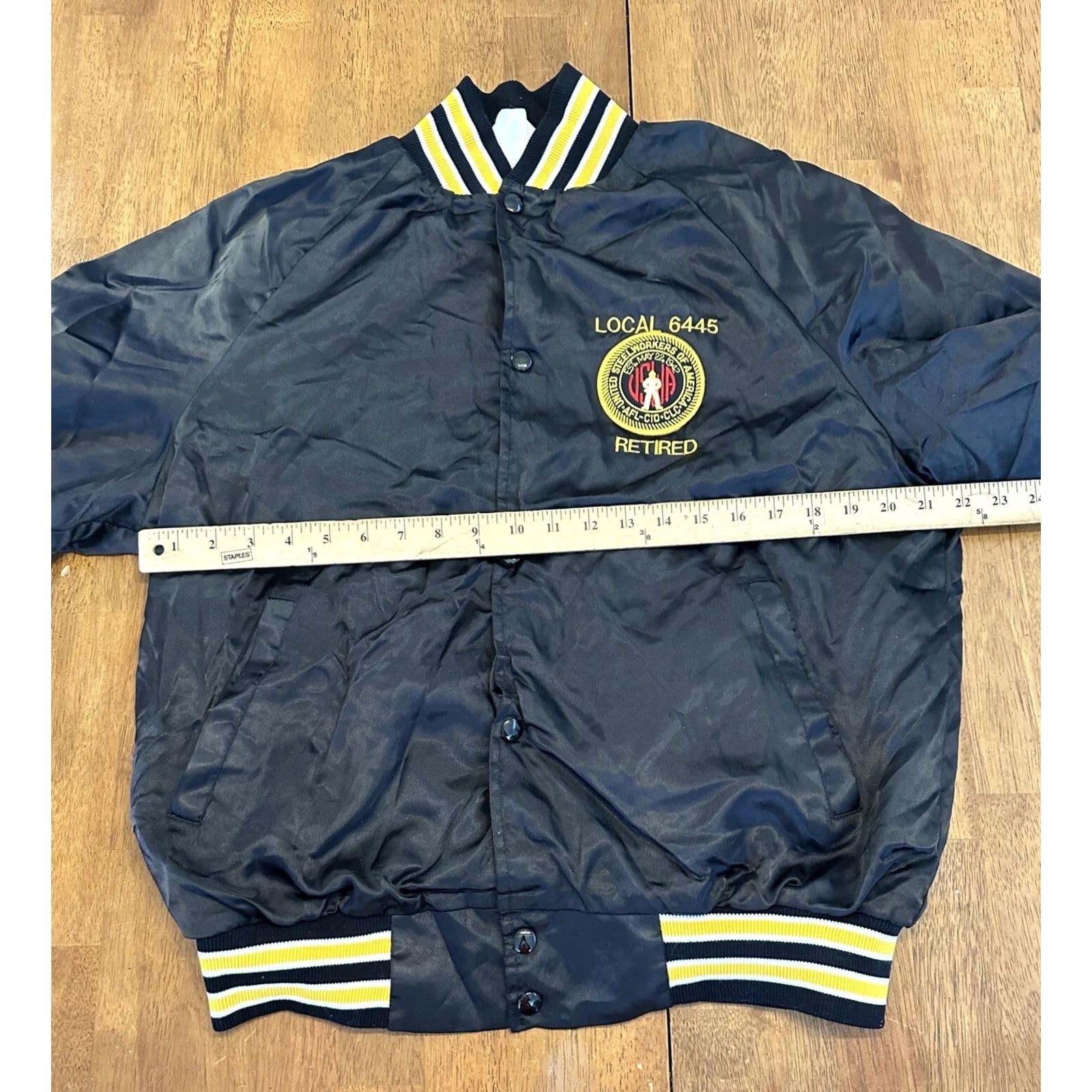 Vintage VINTAGE West Ark Jacket 80s Satin Black Large United Steelworkers Retired Made In USA Size US L / EU 52-54 / 3 - 5 Thumbnail