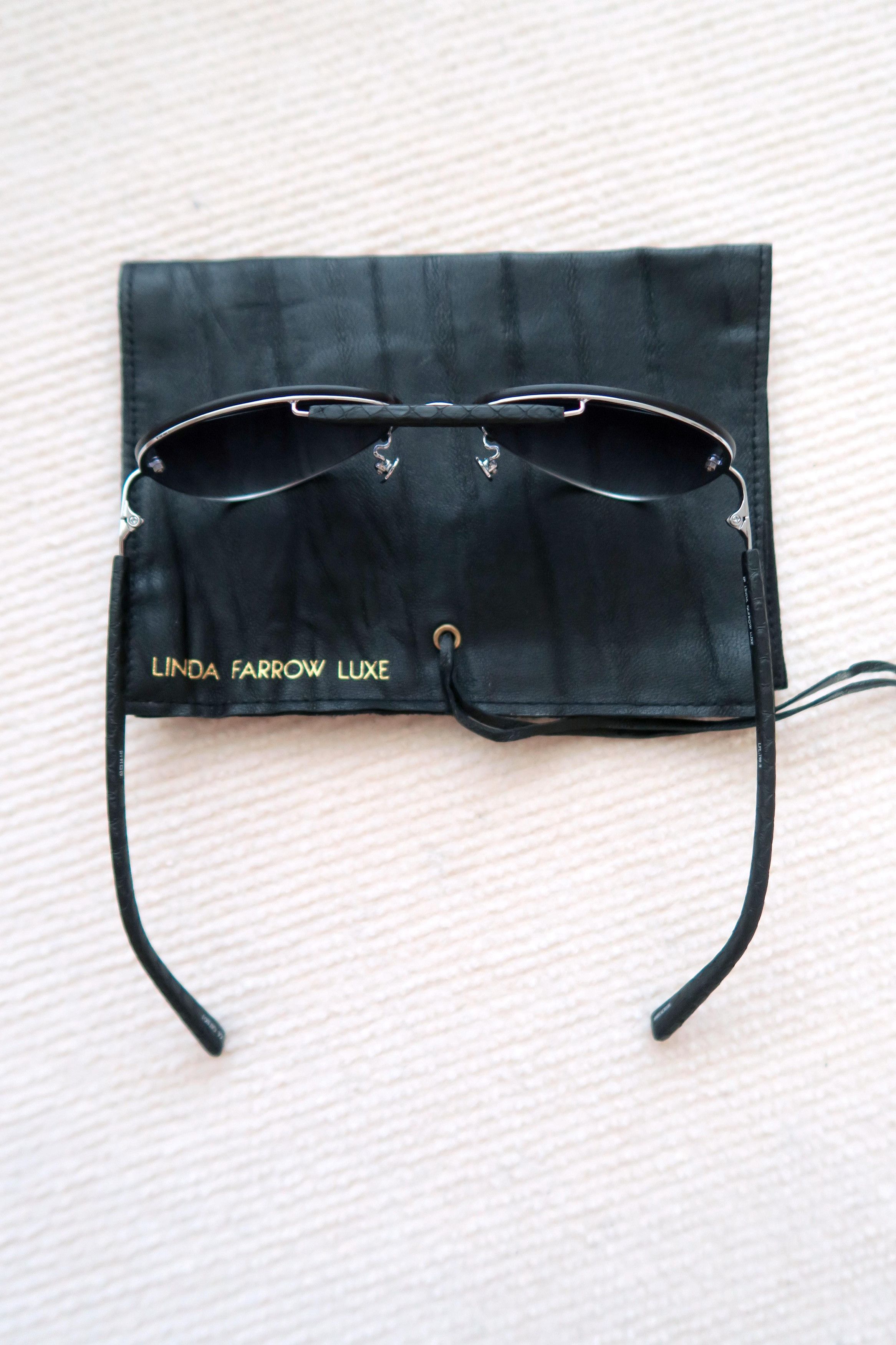 Linda Farrow Linda Farrow Luxe Snakeskin Leather LFL 199 Sunglasses Size ONE SIZE - 3 Thumbnail