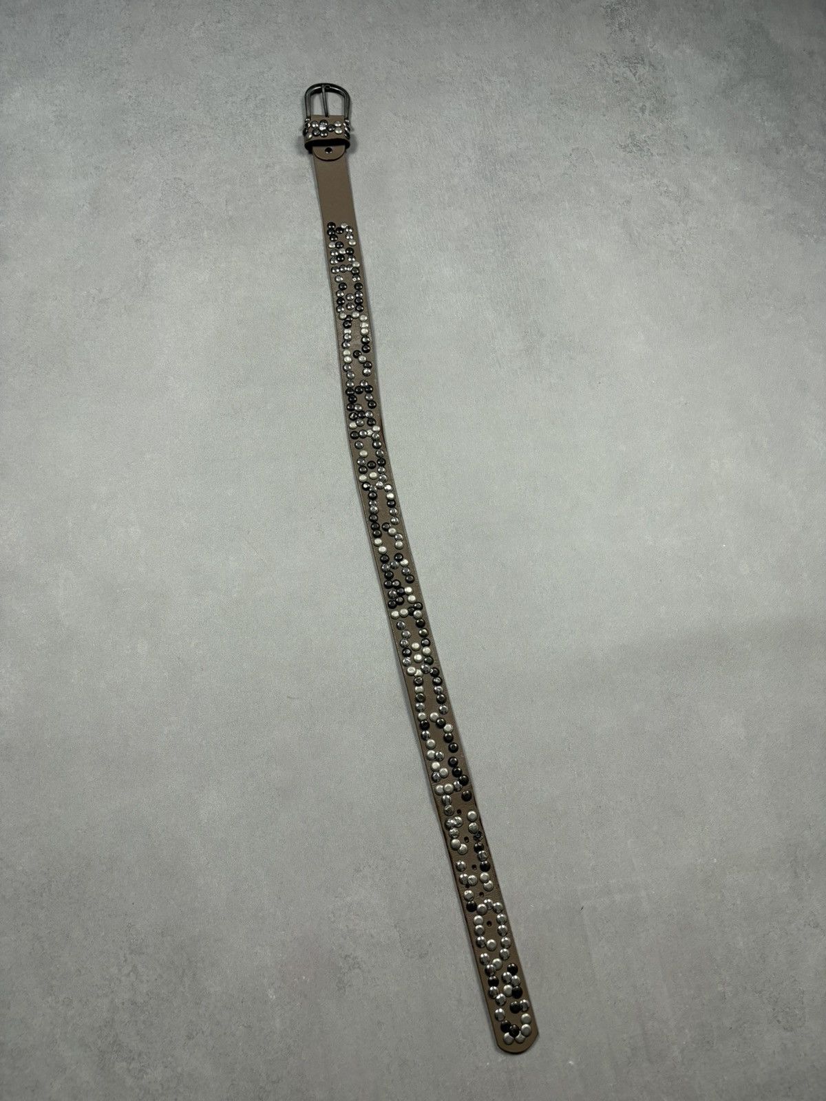 Hysteric Glamour Vintage Leather Belt Style Metal Parts Rhinestones Style Wit Size ONE SIZE - 4 Thumbnail