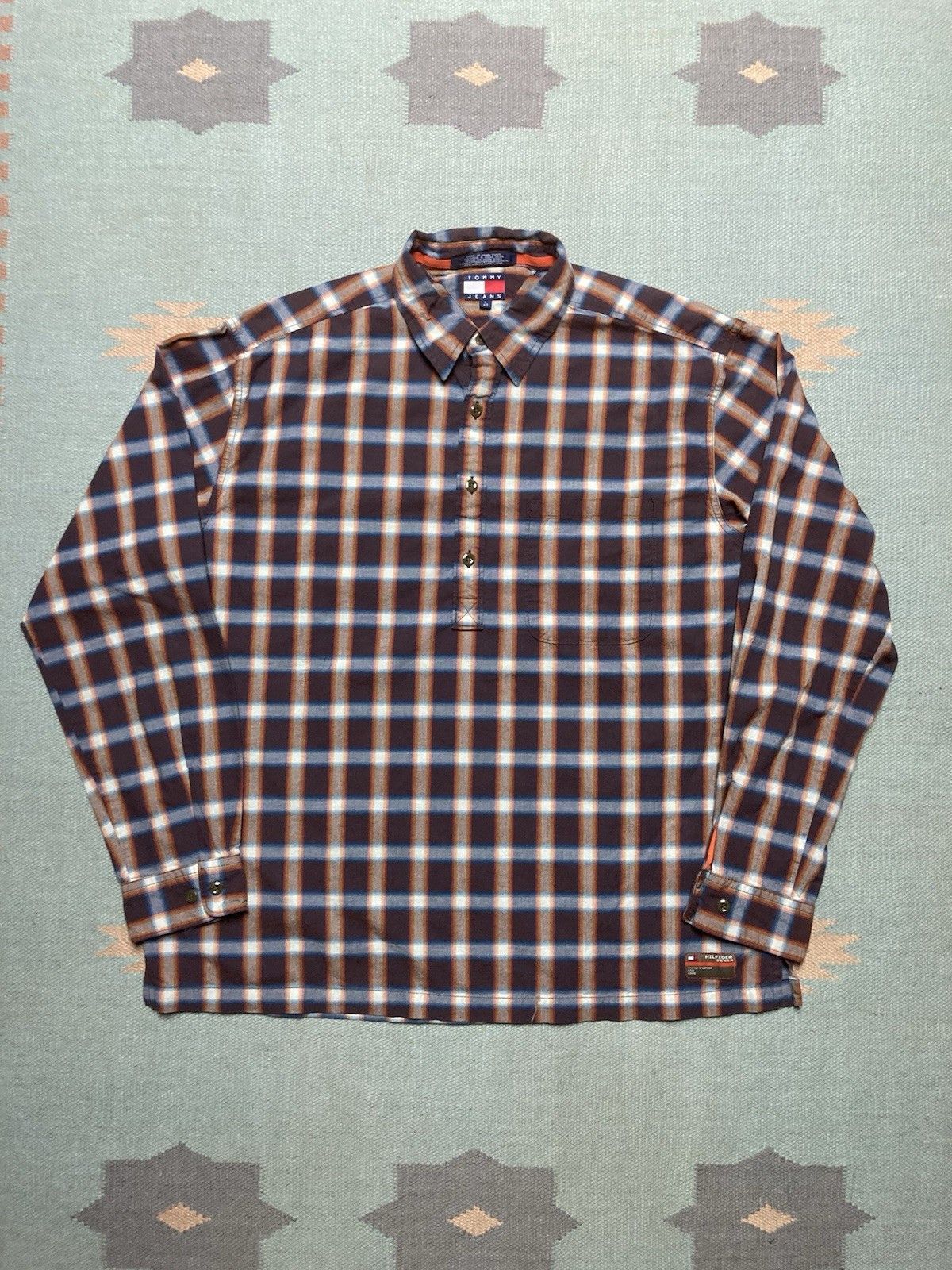 Tommy Hilfiger × Vintage Tommy Hilfiger button shirt pullover shadow plaid mens large Size US L / EU 52-54 / 3 - 1 Thumbnail